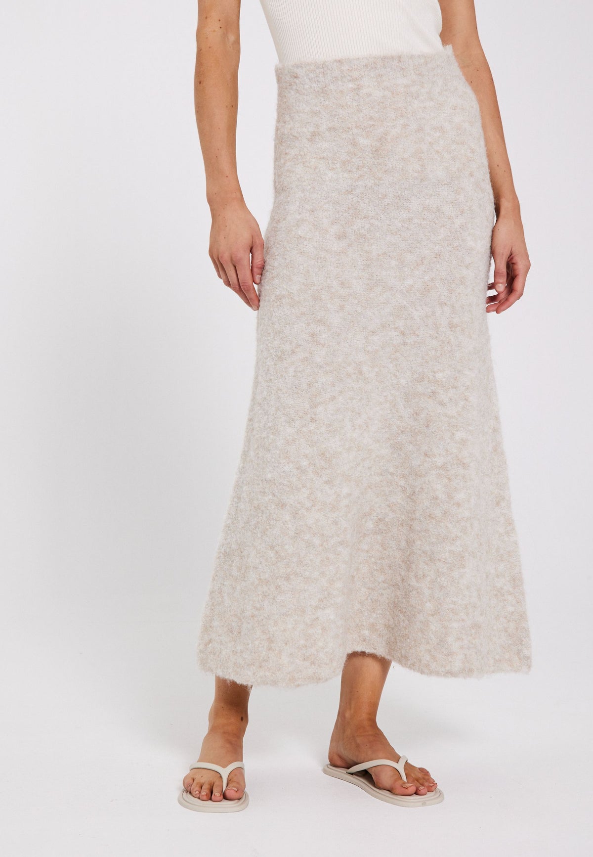 NORR Filine knit skirt Strik Light beige