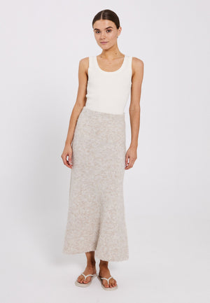 NORR Filine knit skirt Strik Light beige