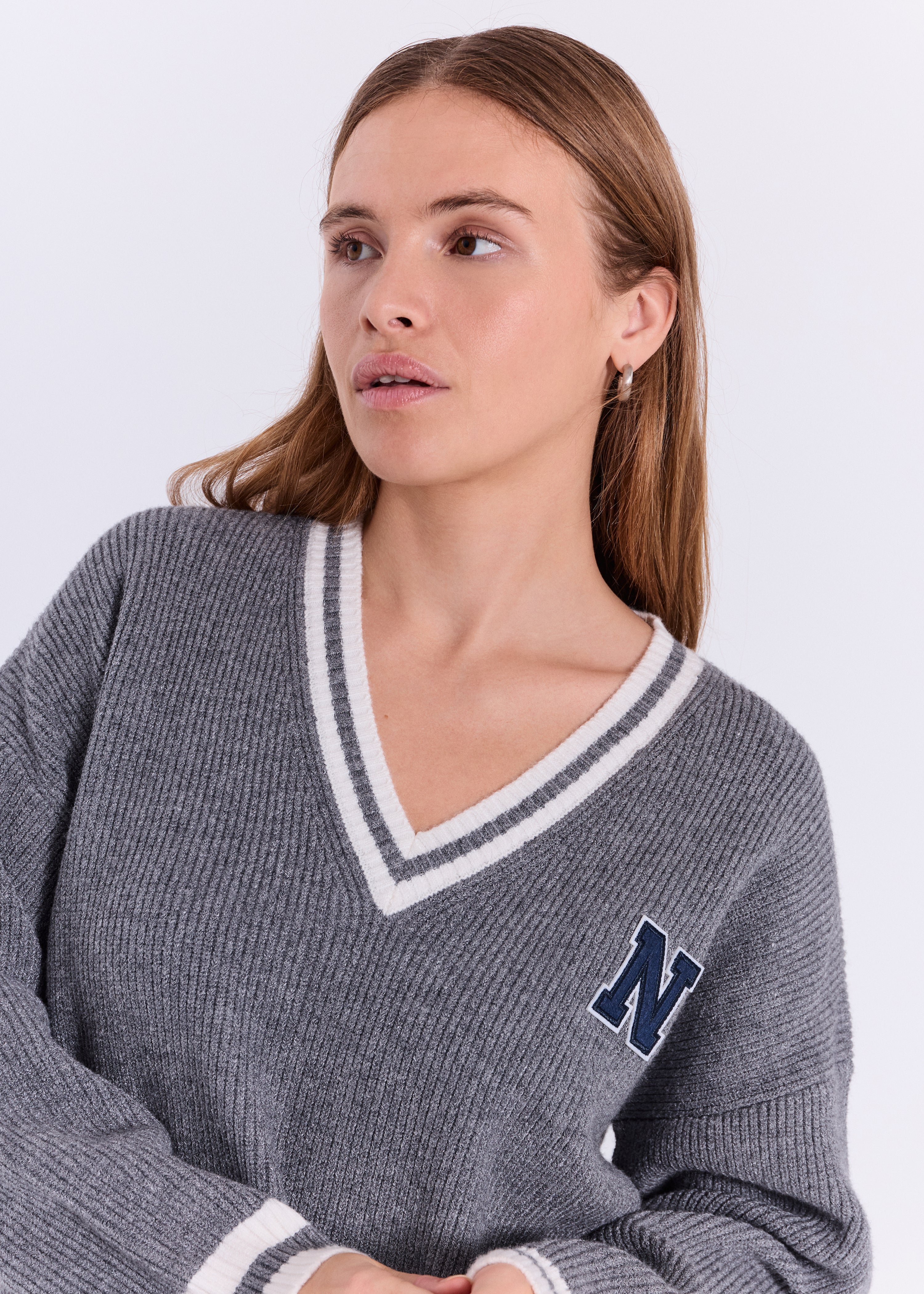 NORR Flena knit top Strik Dark grey