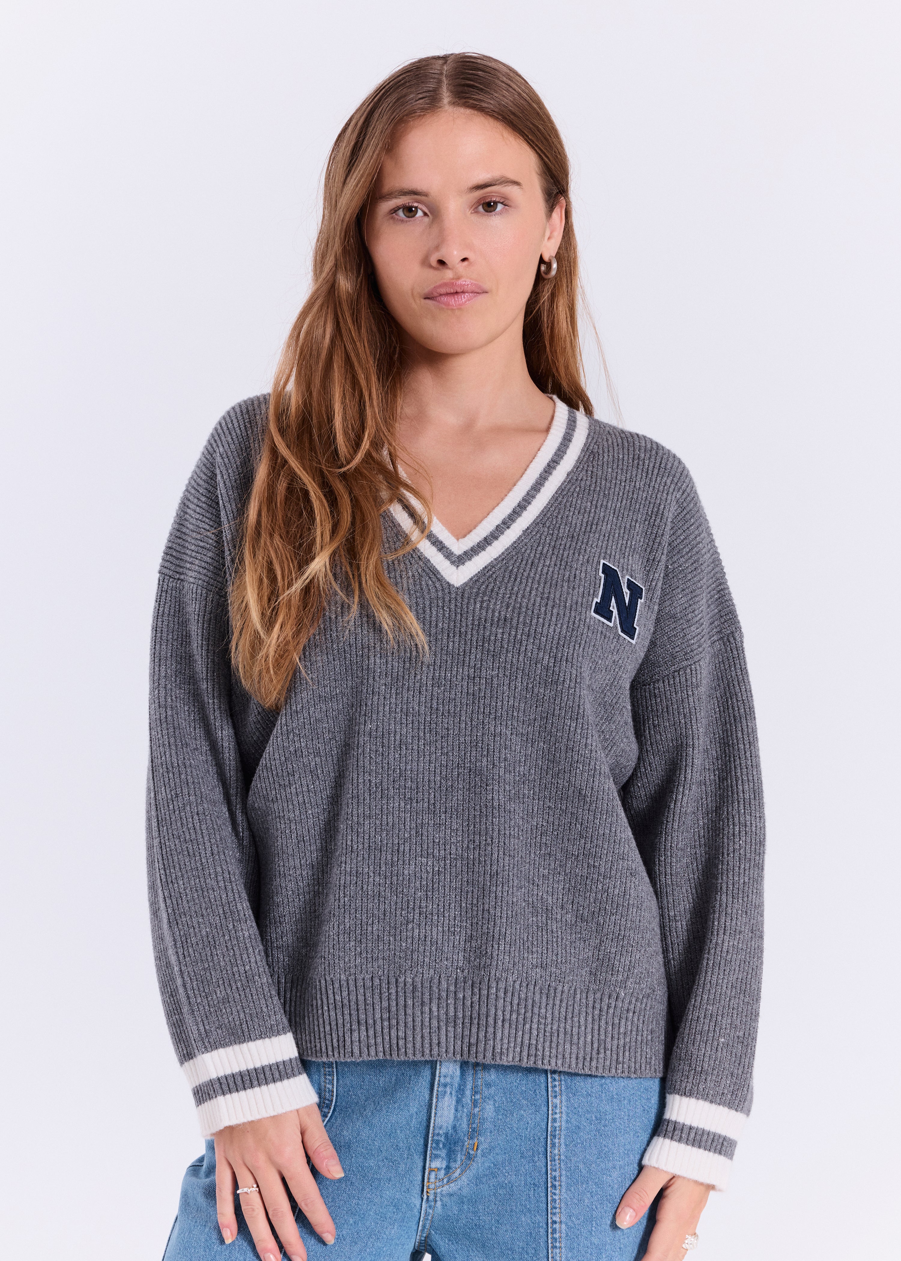 NORR Flena knit top Strik Dark grey