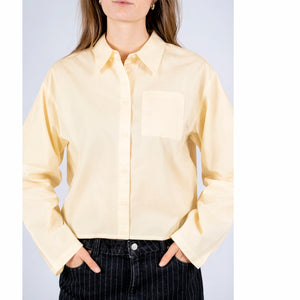 NORR Fraser pleat shirt Skjorter Light yellow