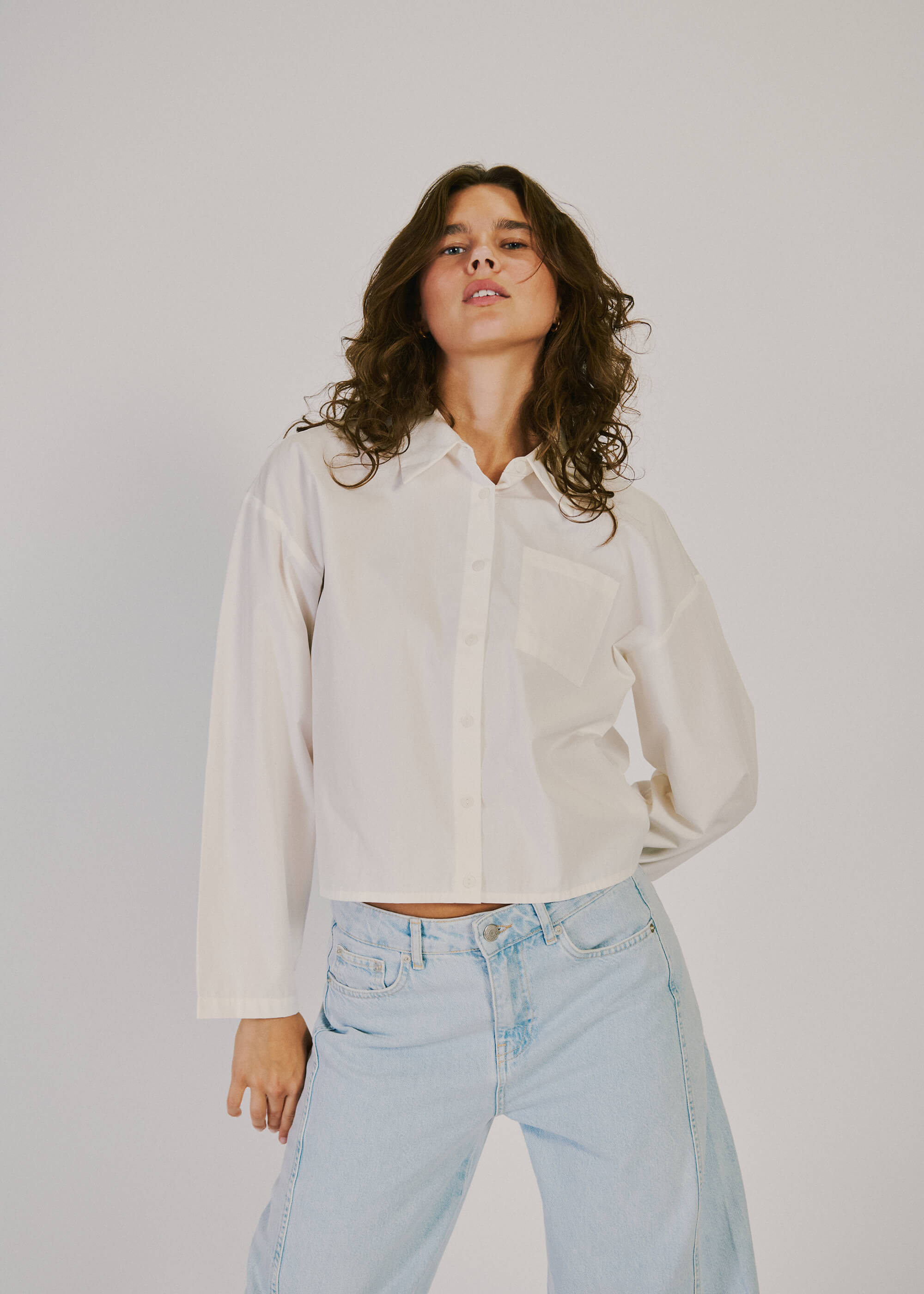 NORR Fraser pleat shirt Skjorter White