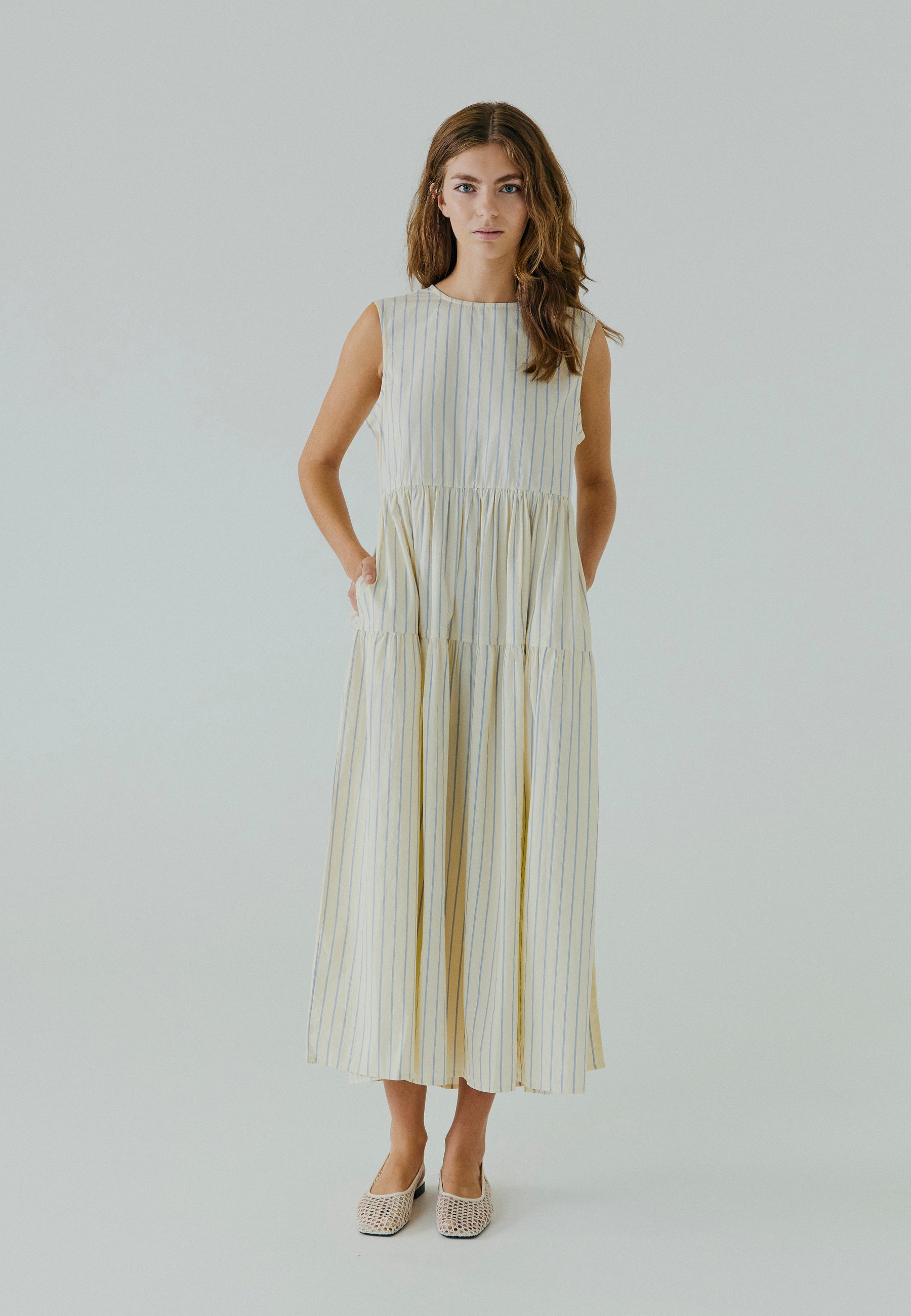 NORR Frikka maxi dress Kjoler Light yellow stripe