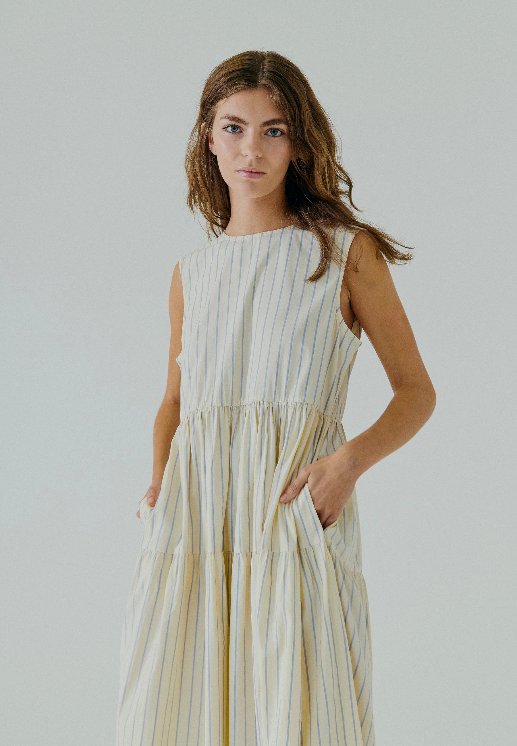 NORR Frikka maxi dress Kjoler Light yellow stripe