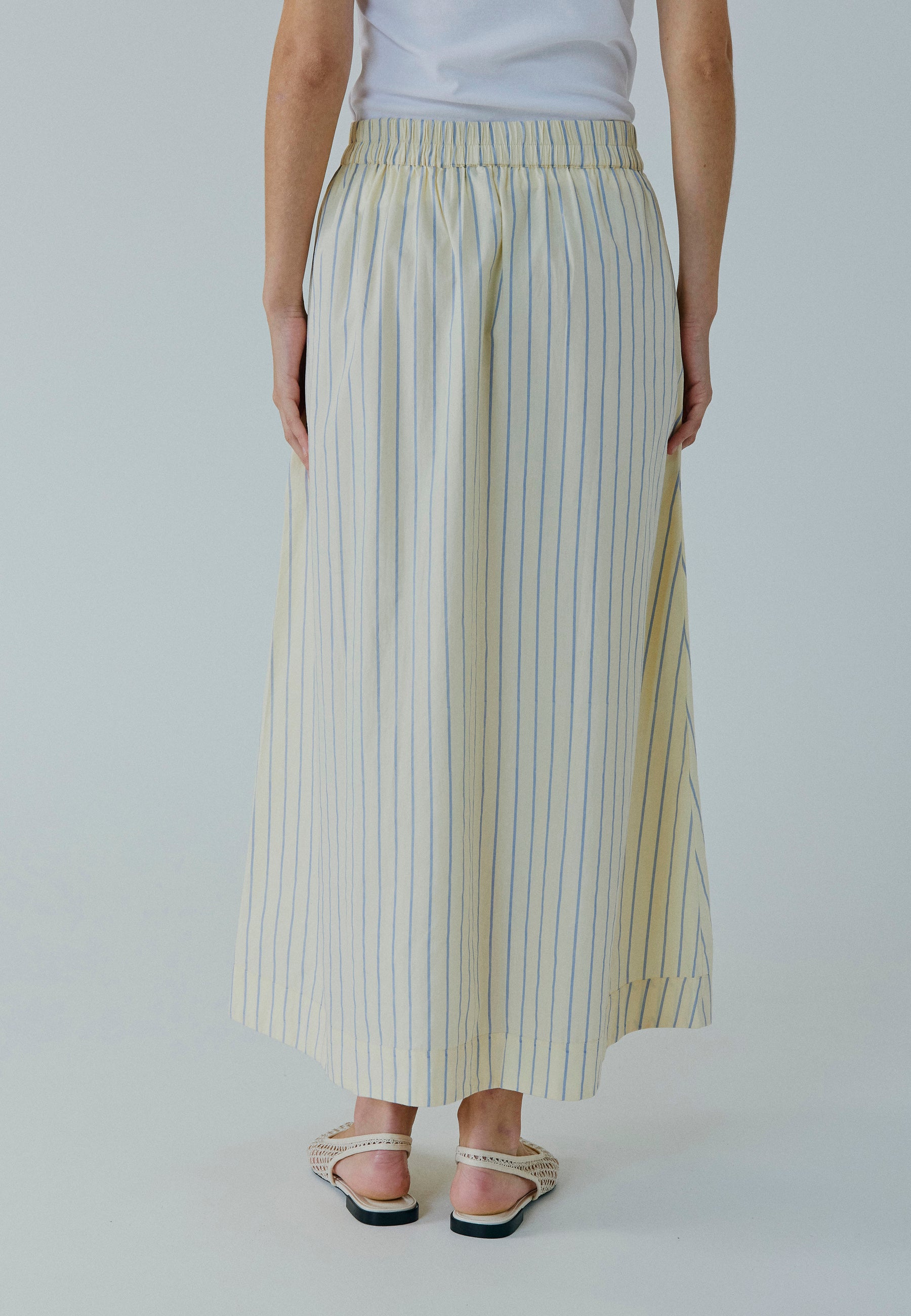 NORR Frikka maxi skirt Nederdele Light yellow stripe