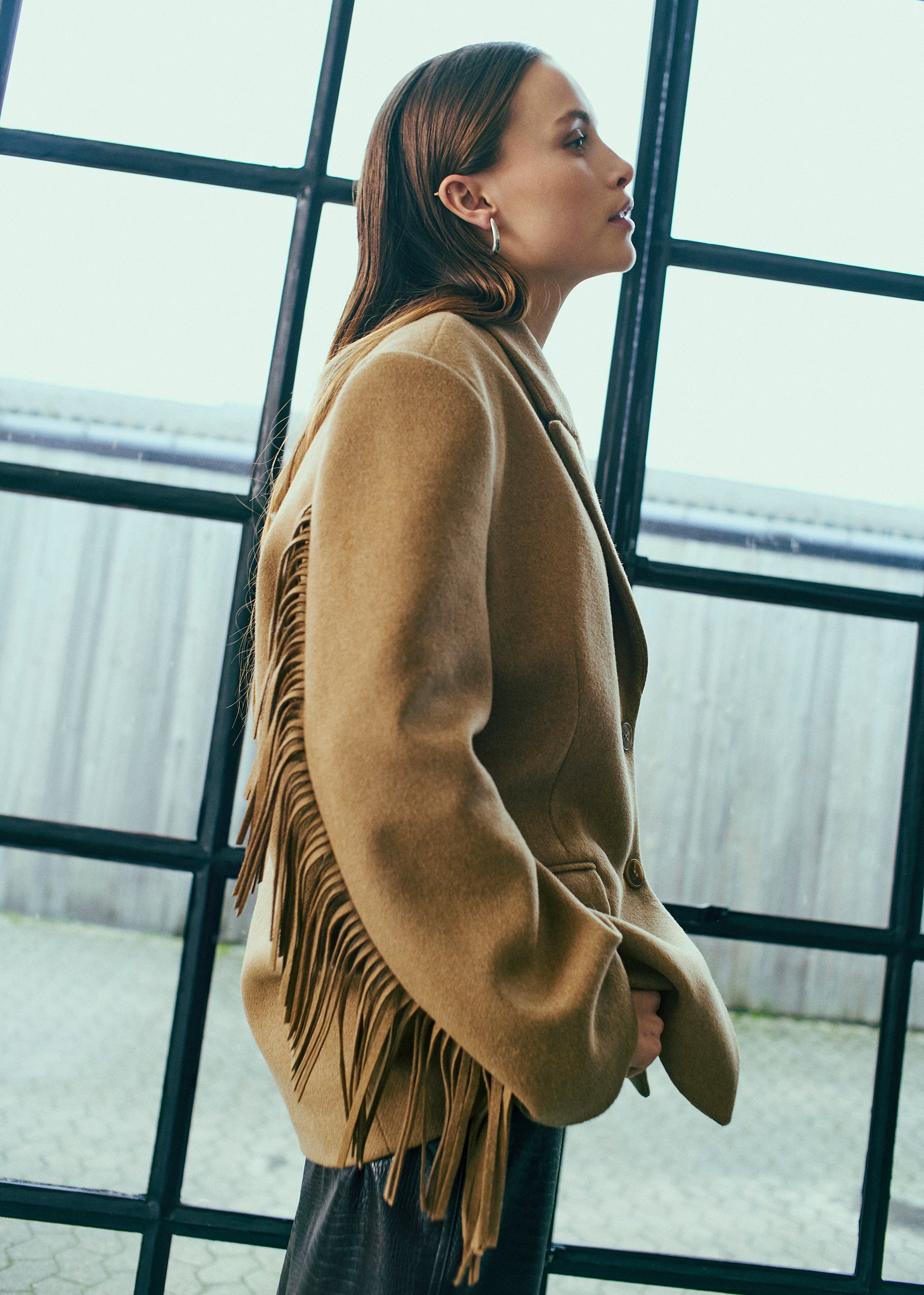 NORR Fringe wool blazer Jakker Camel