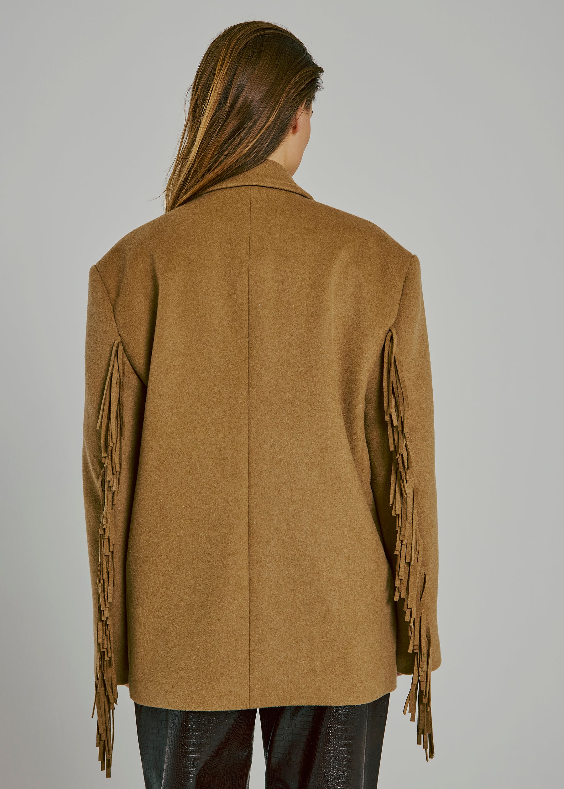 NORR Fringe wool blazer Jakker Camel