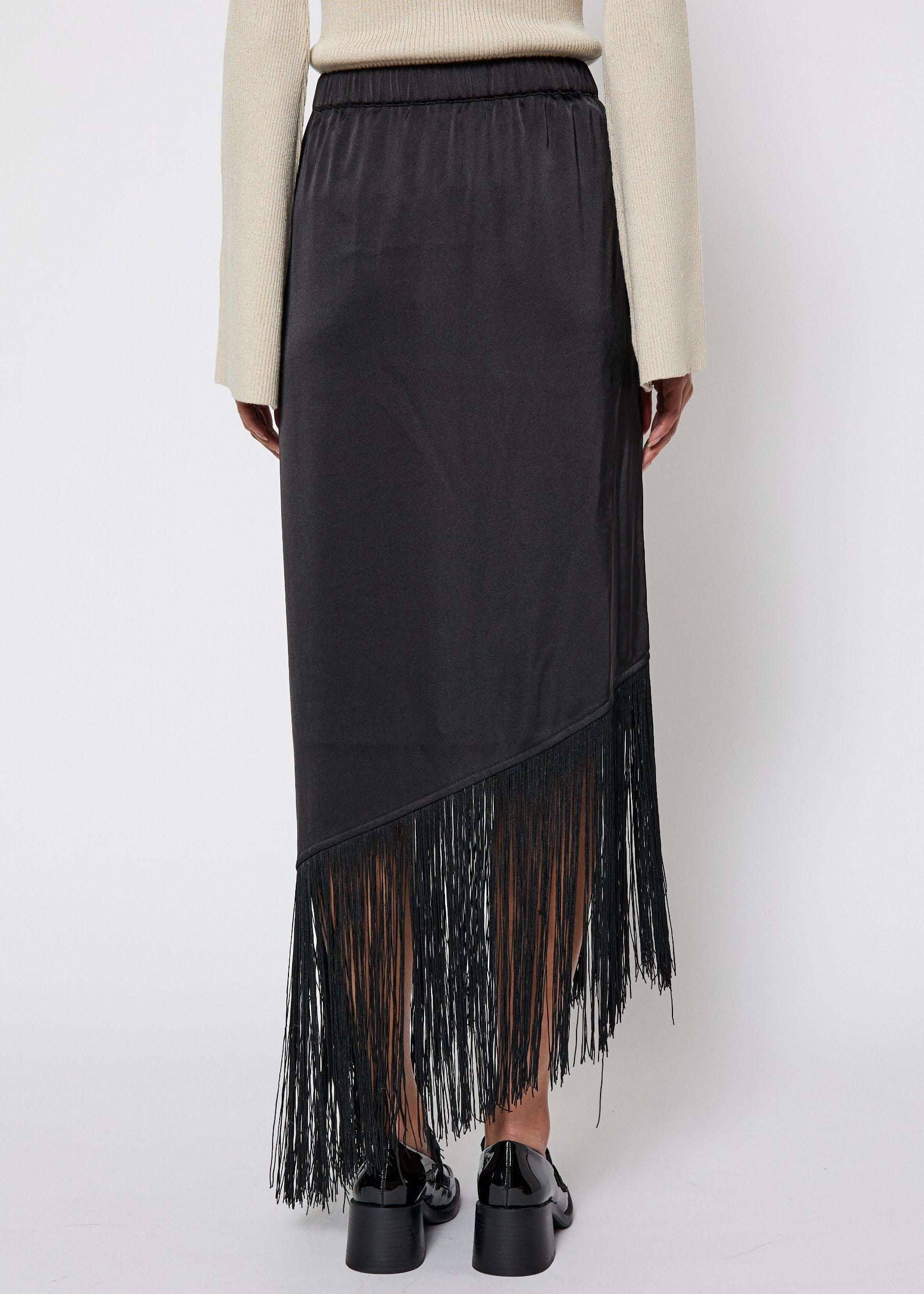 NORR Gili fringe skirt Skirts Black