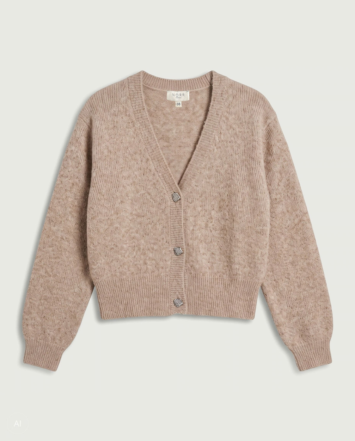 NORR Halli LS knit cardigan Strik Camel