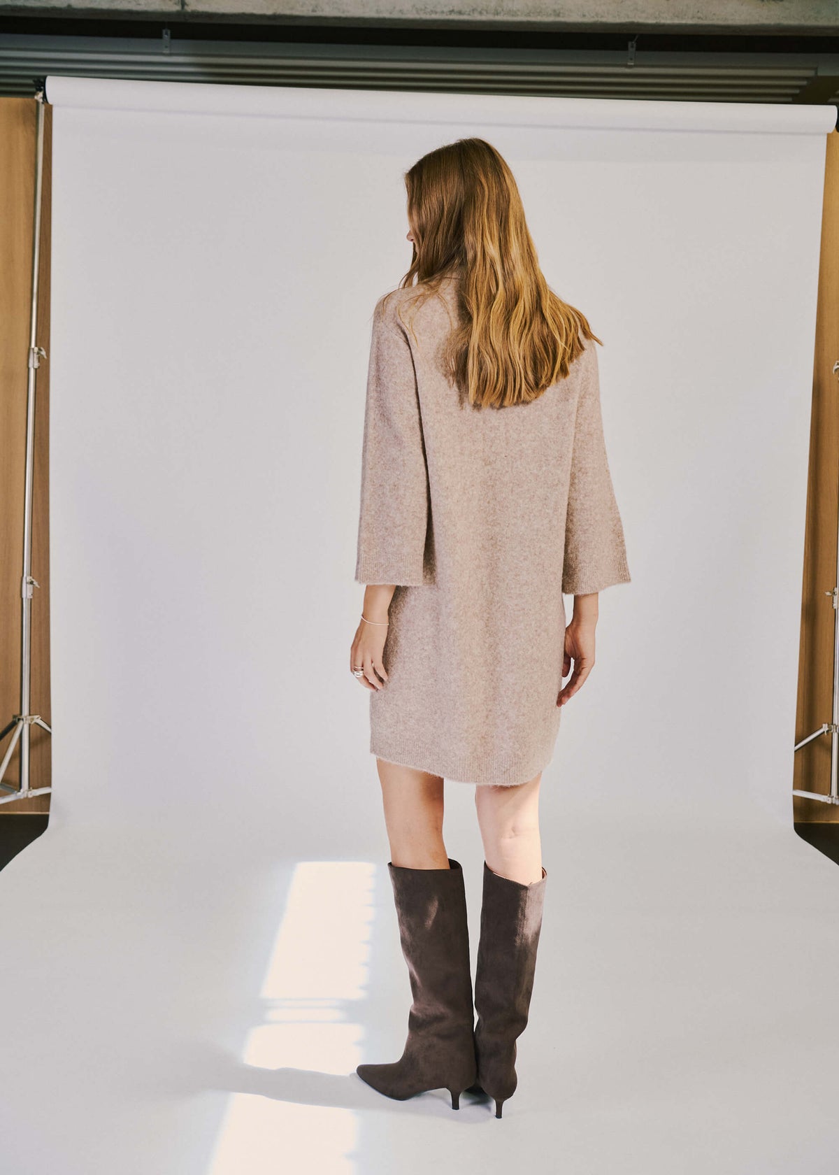 NORR Halli SS knit dress Strik Camel