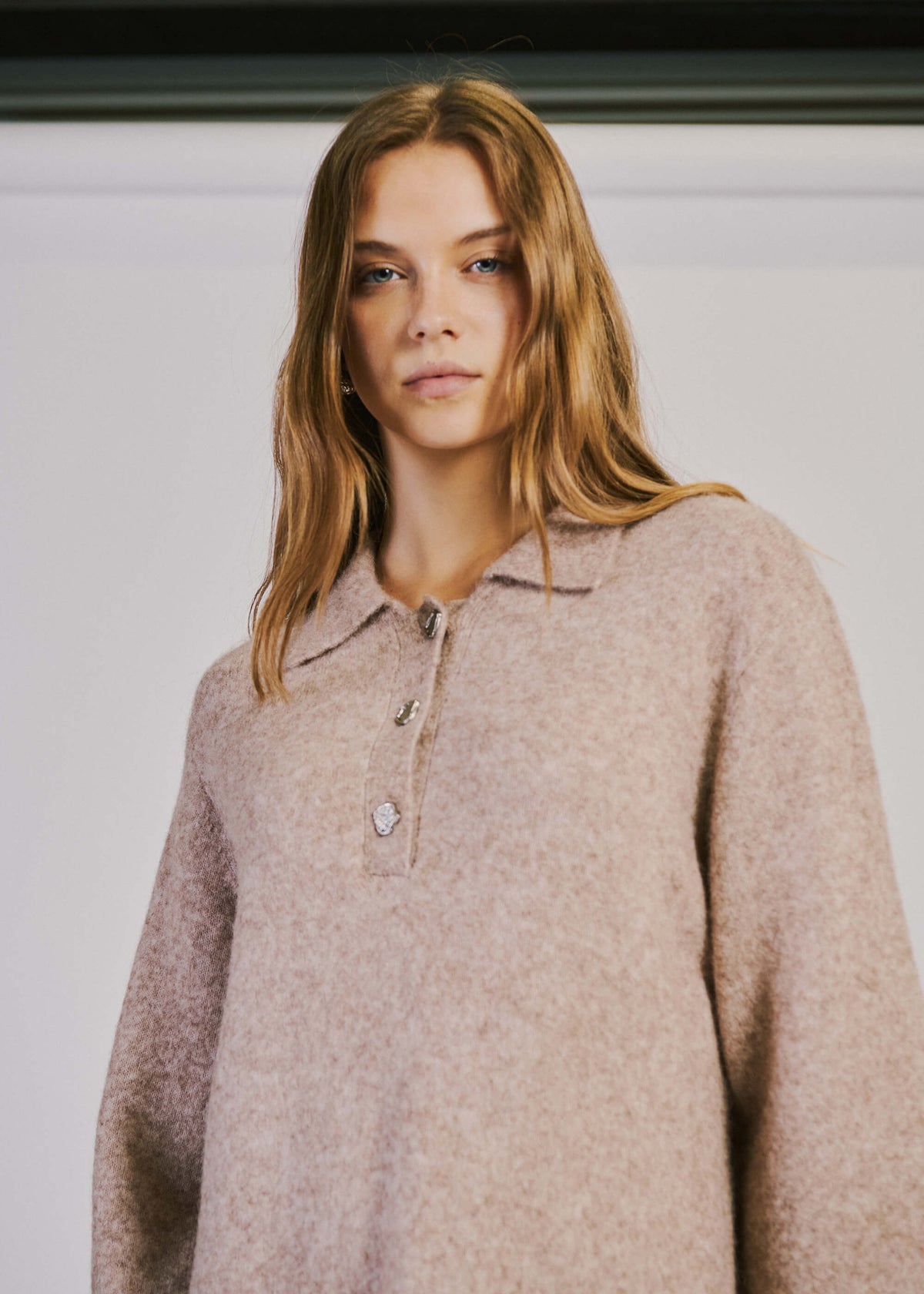NORR Halli SS knit dress Strik Camel