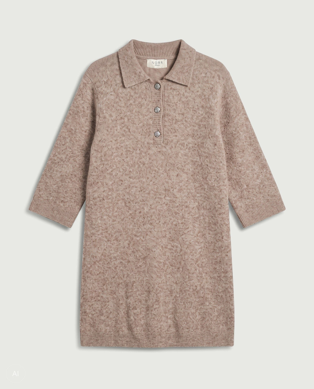 NORR Halli SS knit dress Strik Camel