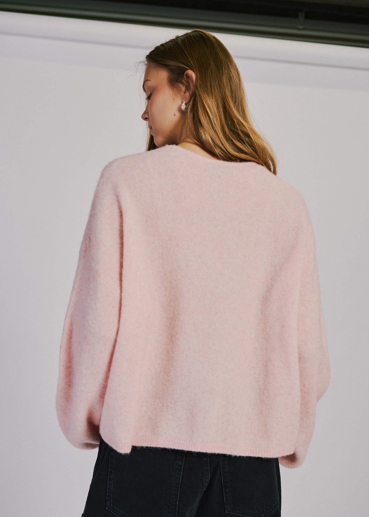 NORR Halli button knit cardigan Strik Light pink