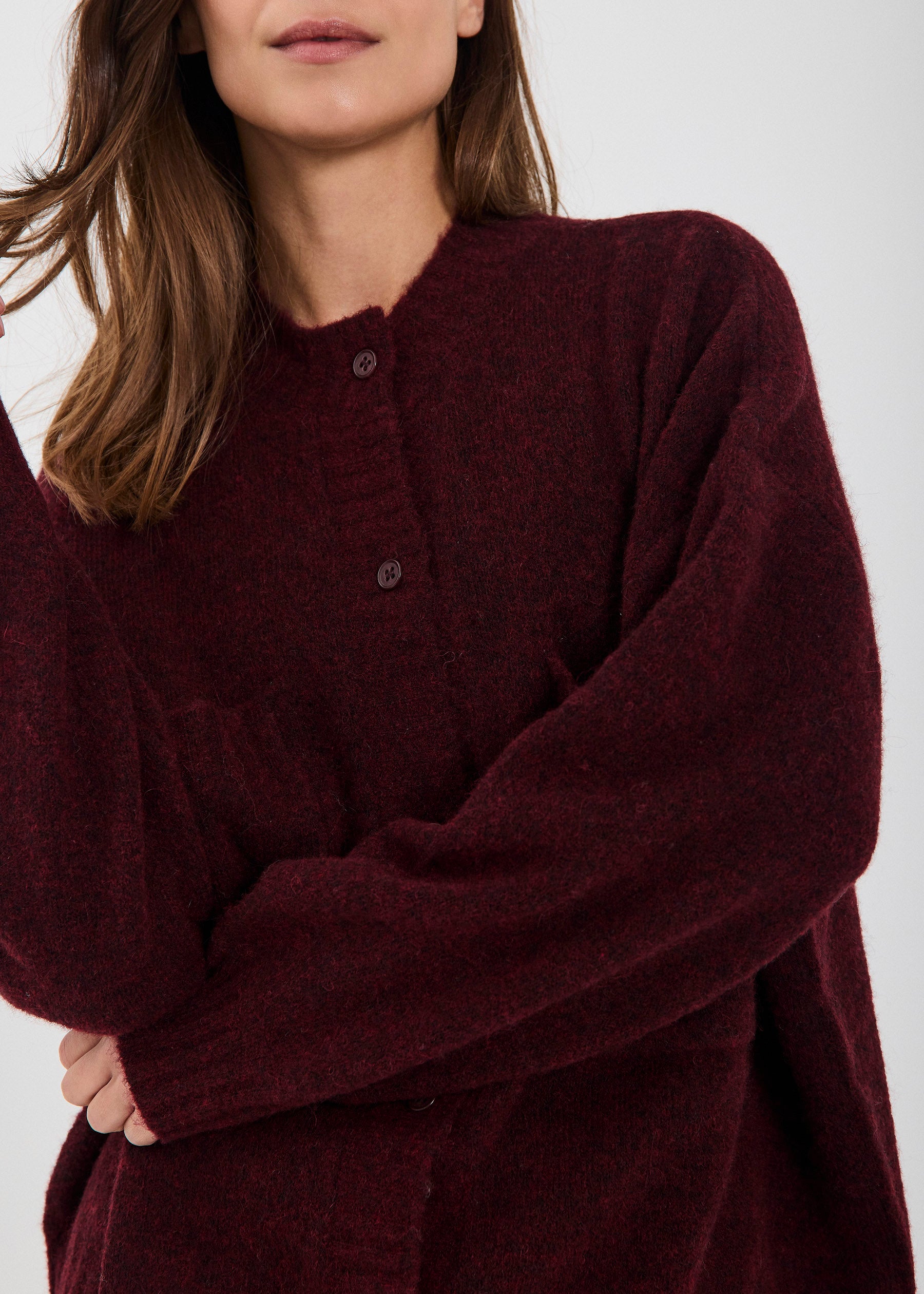 NORR Halli knit cardigan Strik Bordeaux