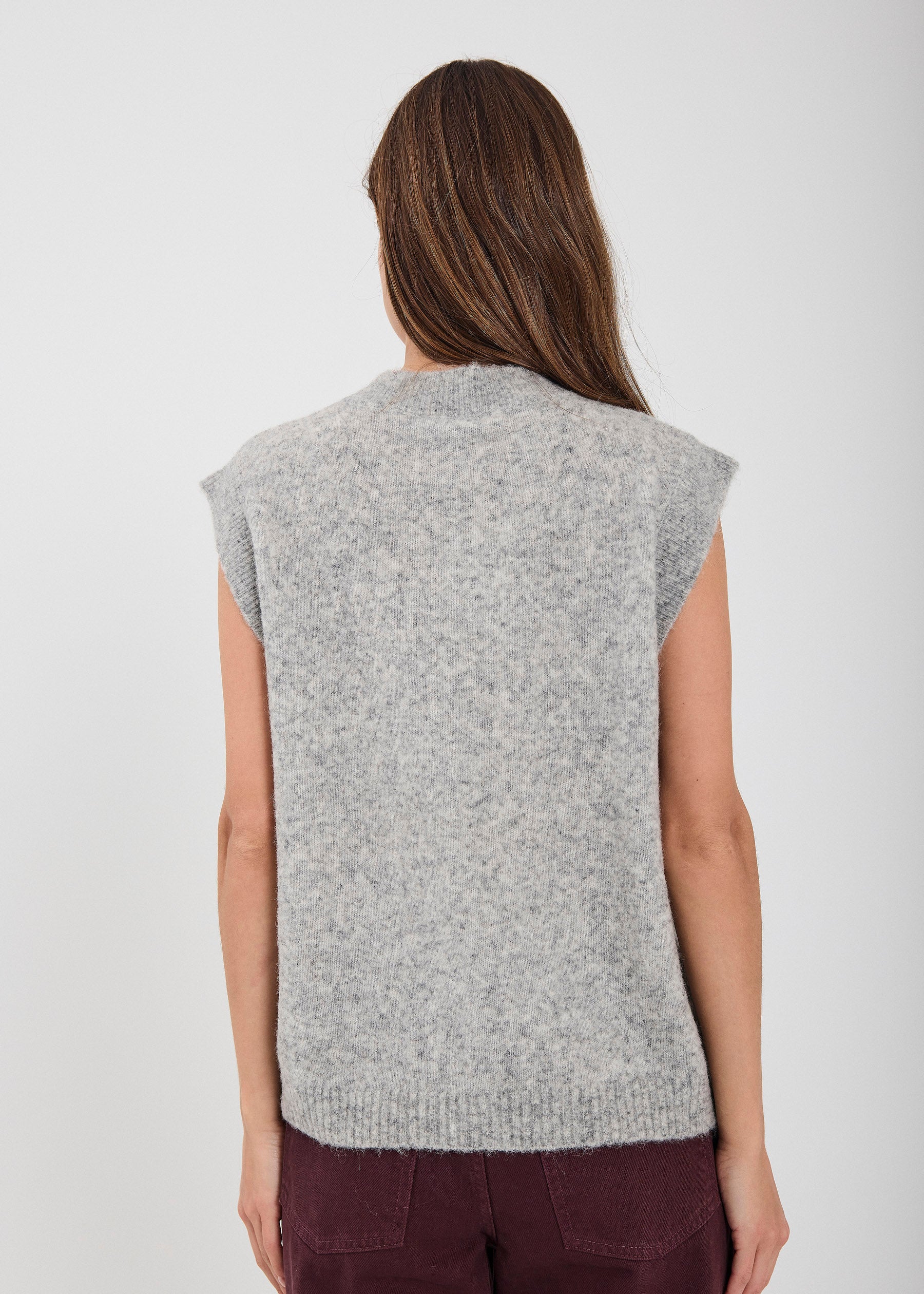 NORR Halli knit waistcoat Strik Light grey melange