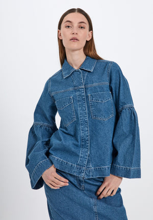 NORR Hannali LS denim jacket Jackets Medium blue denim