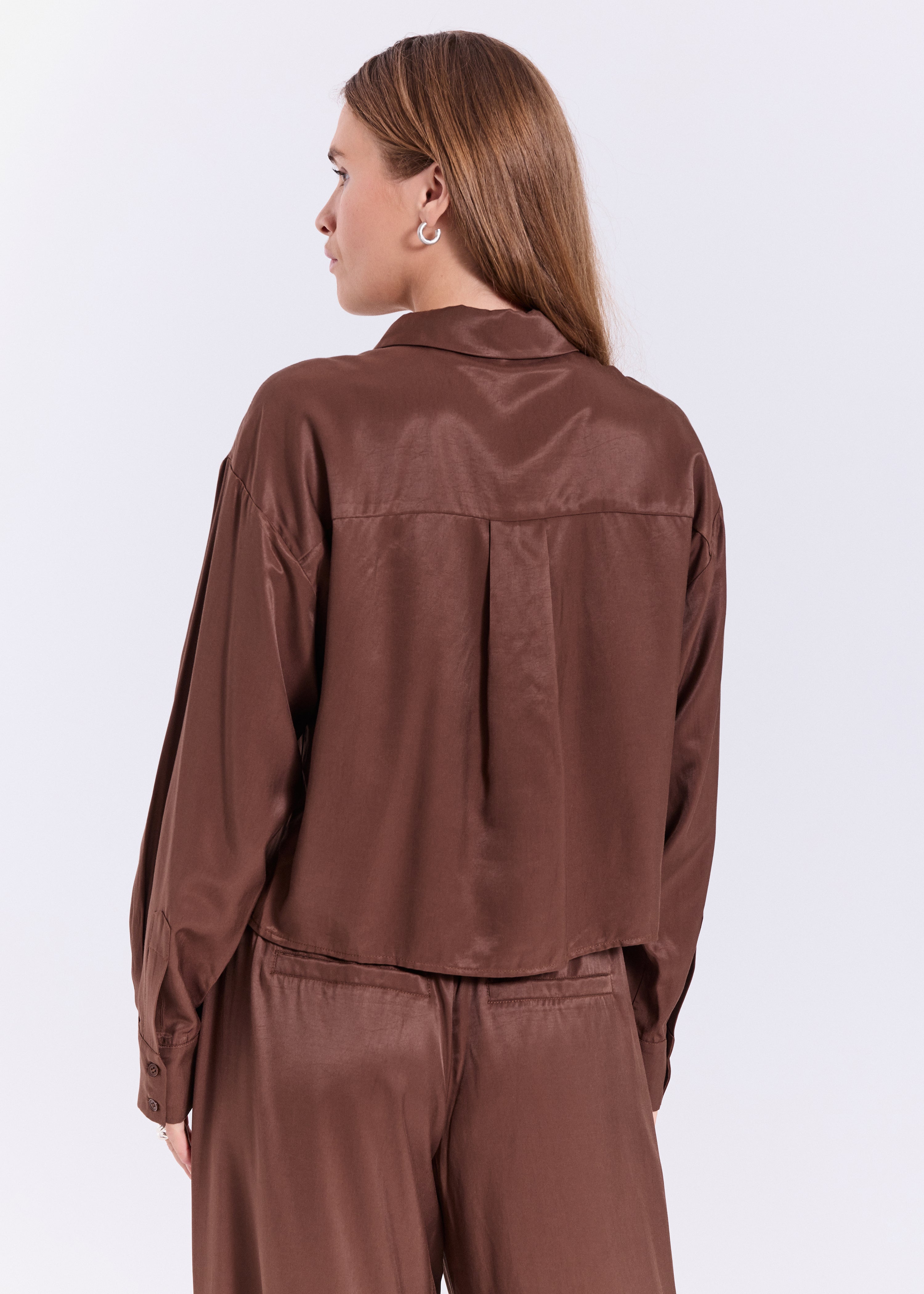 NORR Jola short shirt Skjorter Dark Brown