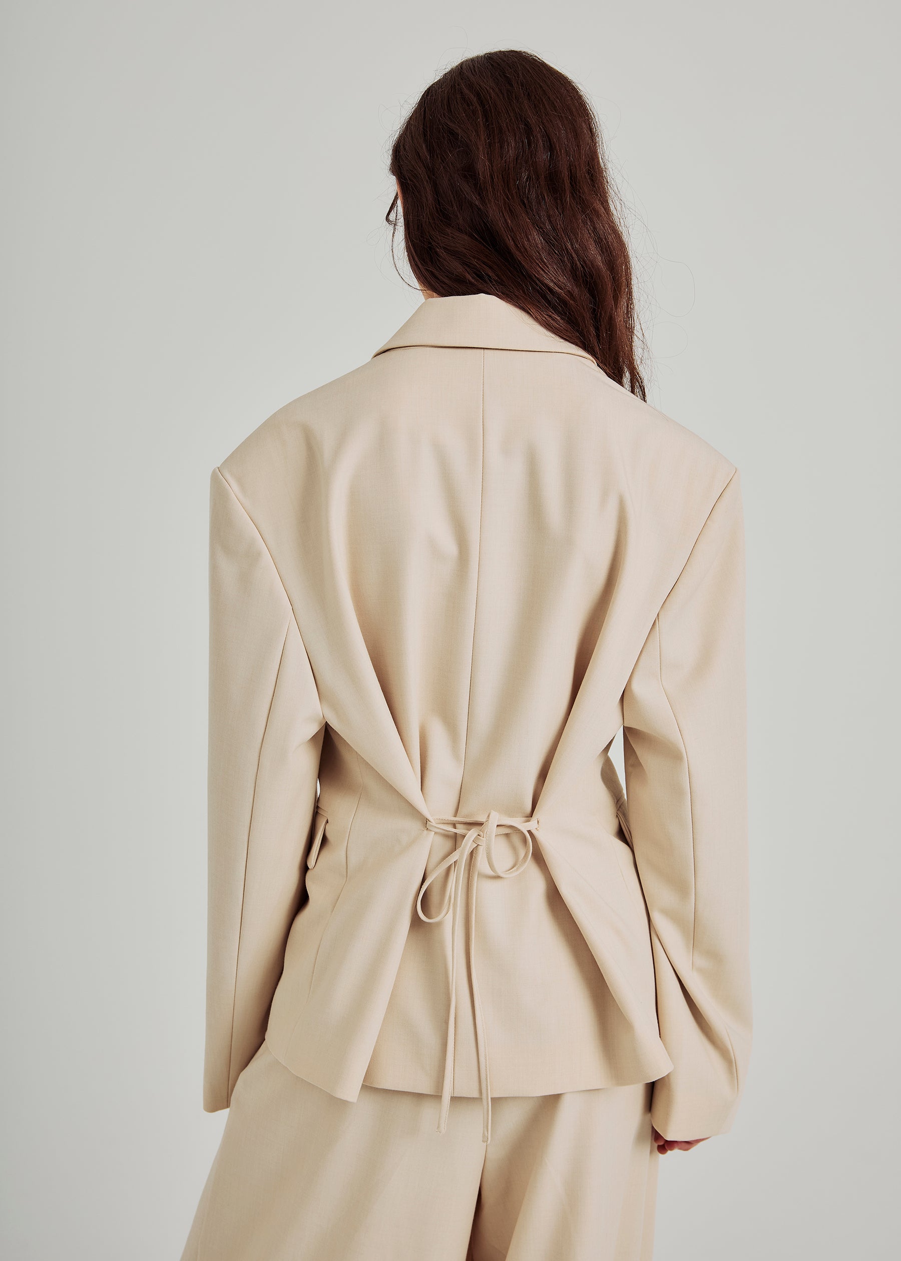 NORR Kamin string blazer Jackets Beige