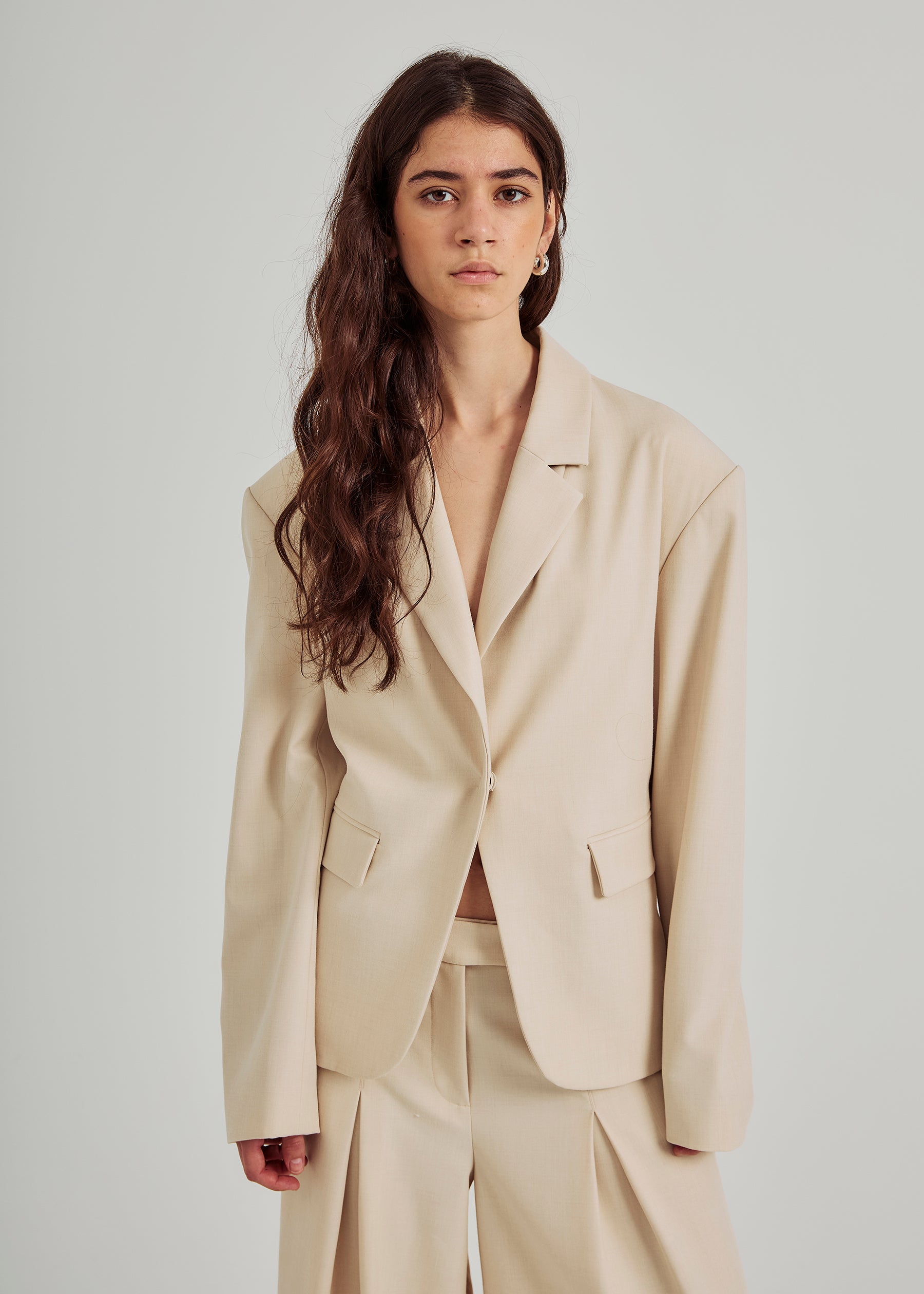 NORR Kamin string blazer Jackets Beige