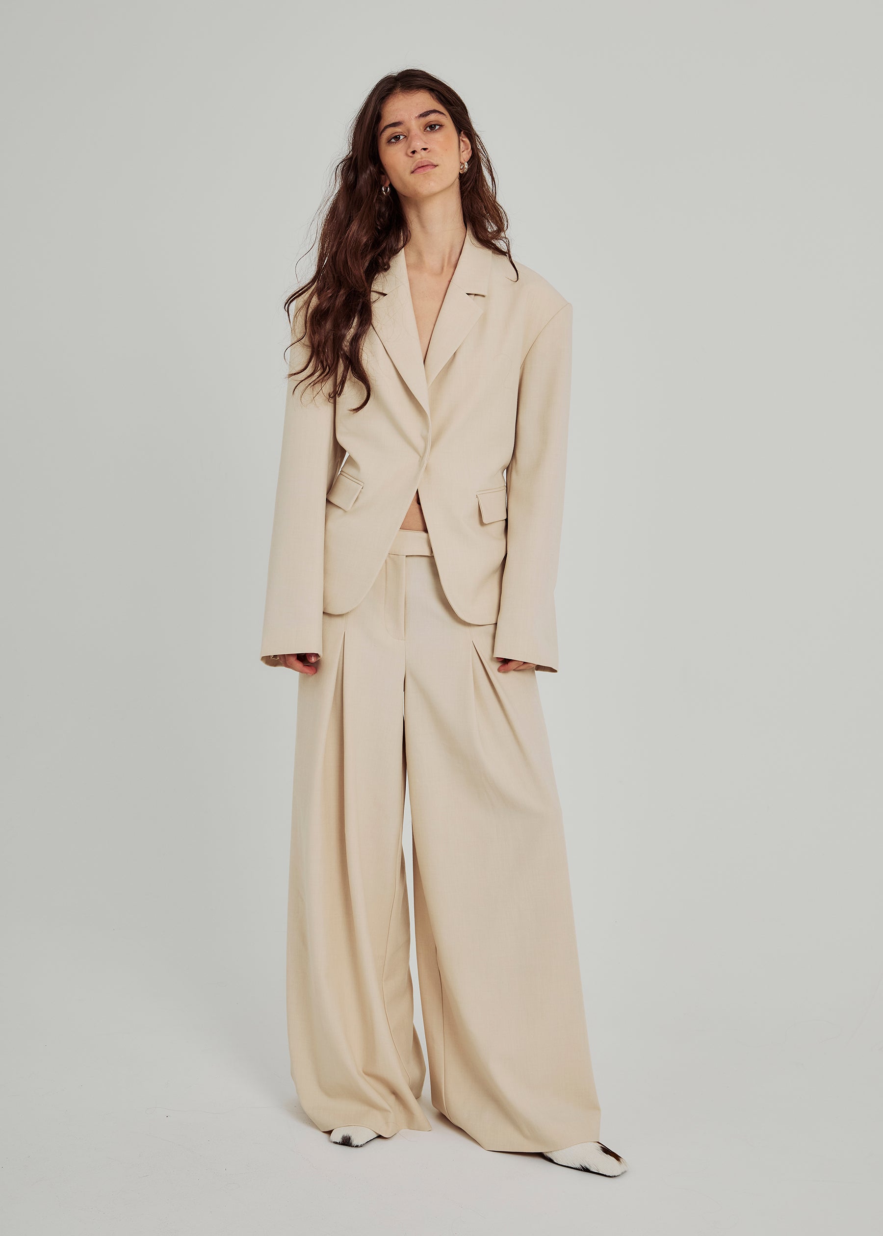 NORR Kamin wide pants Pants Beige