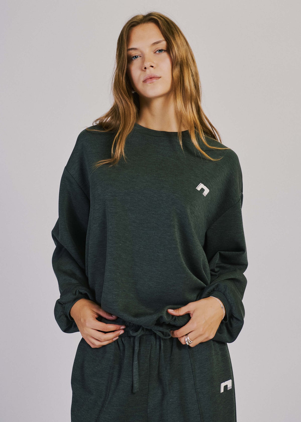 NORR Karla sweat top Toppe Dark grey melange