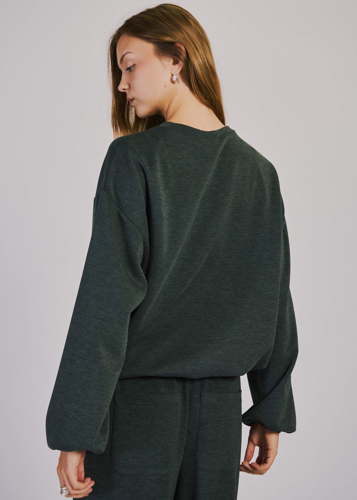 NORR Karla sweat top Toppe Dark grey melange