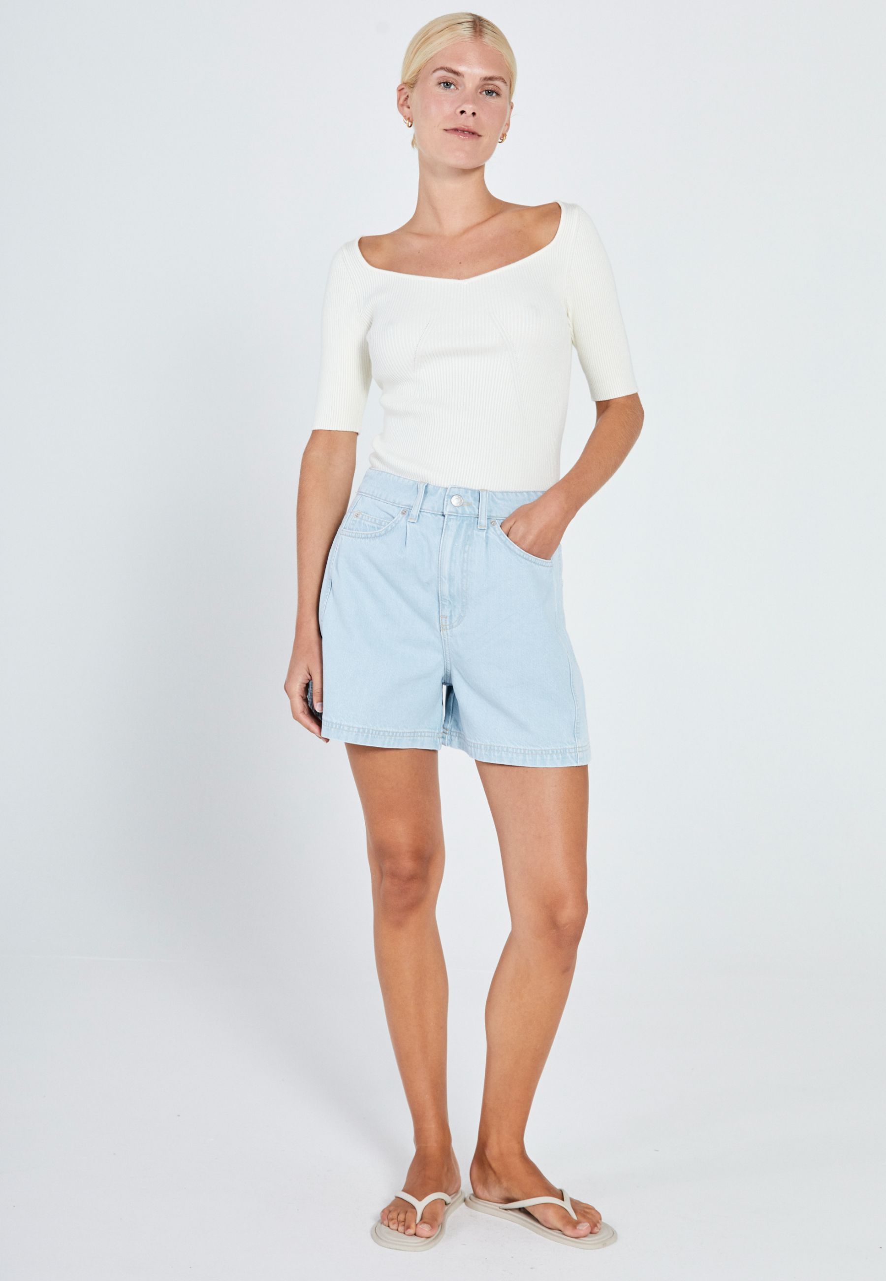 NORR Kenzie Denim shorts Shorts Cloudy blue wash