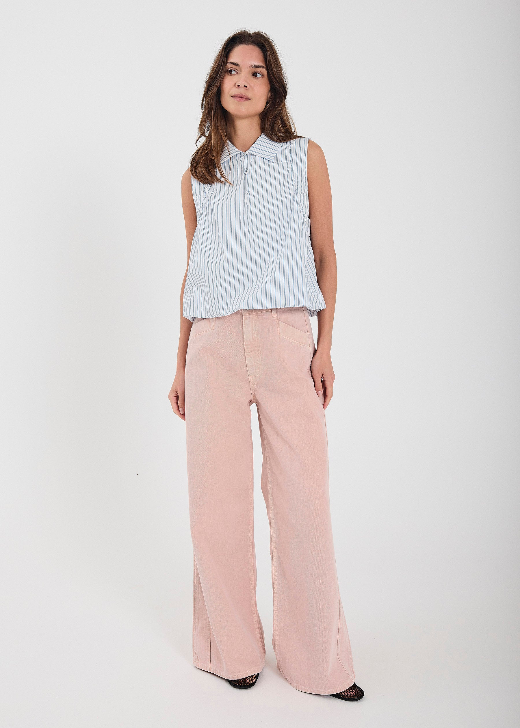 NORR Kenzie RW wide jeans Bukser Light pink wash