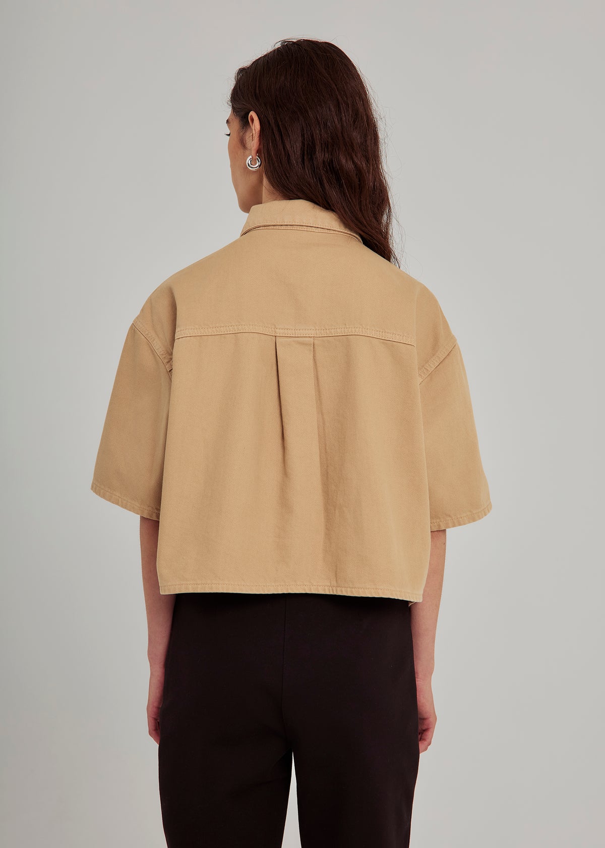 NORR Kenzie SS denim shirt Skjorter Light sand