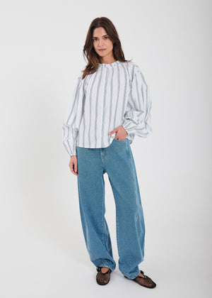 NORR Kenzie barrel jeans Pants Medium blue denim