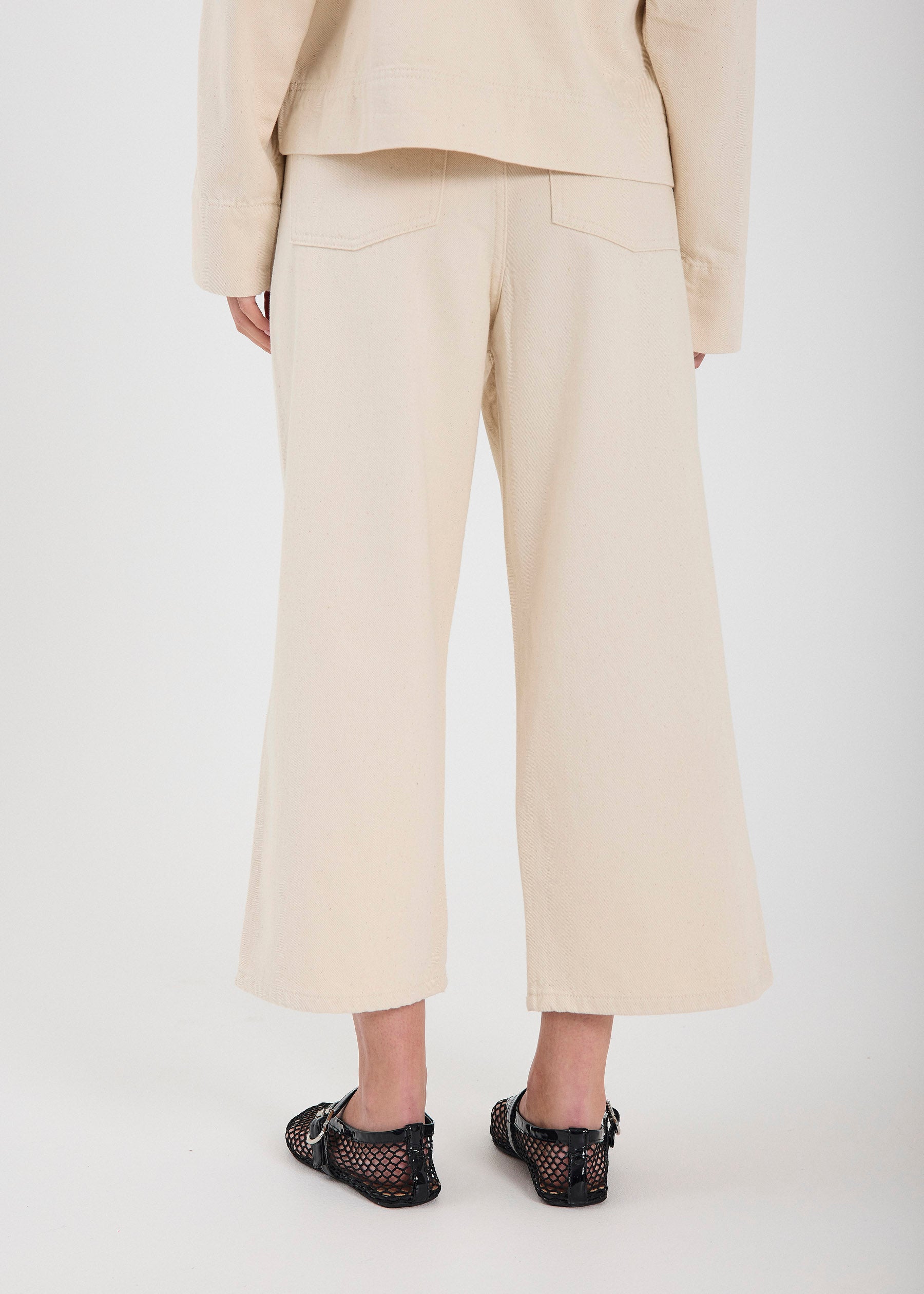 NORR Kenzie cropped wide jeans Bukser Ecru