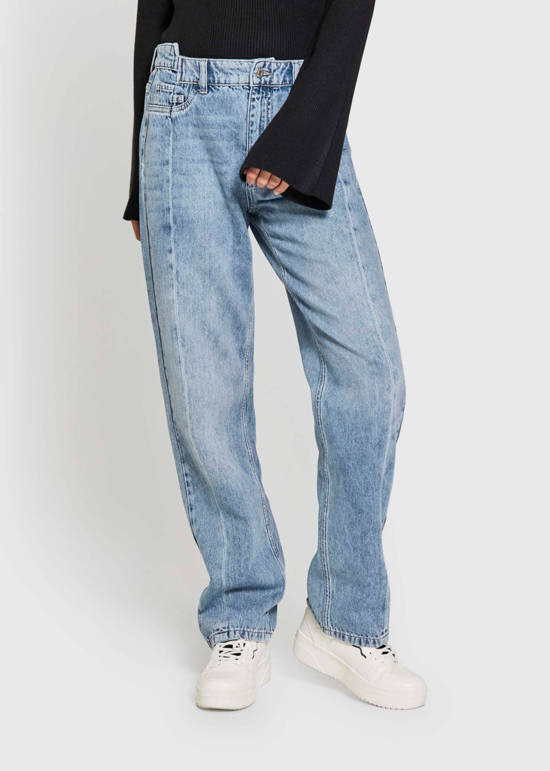NORR Kenzie straight cutline jeans Pants Blue wash