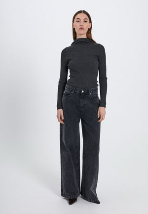 NORR Kenzie wide jeans Bukser Black washed