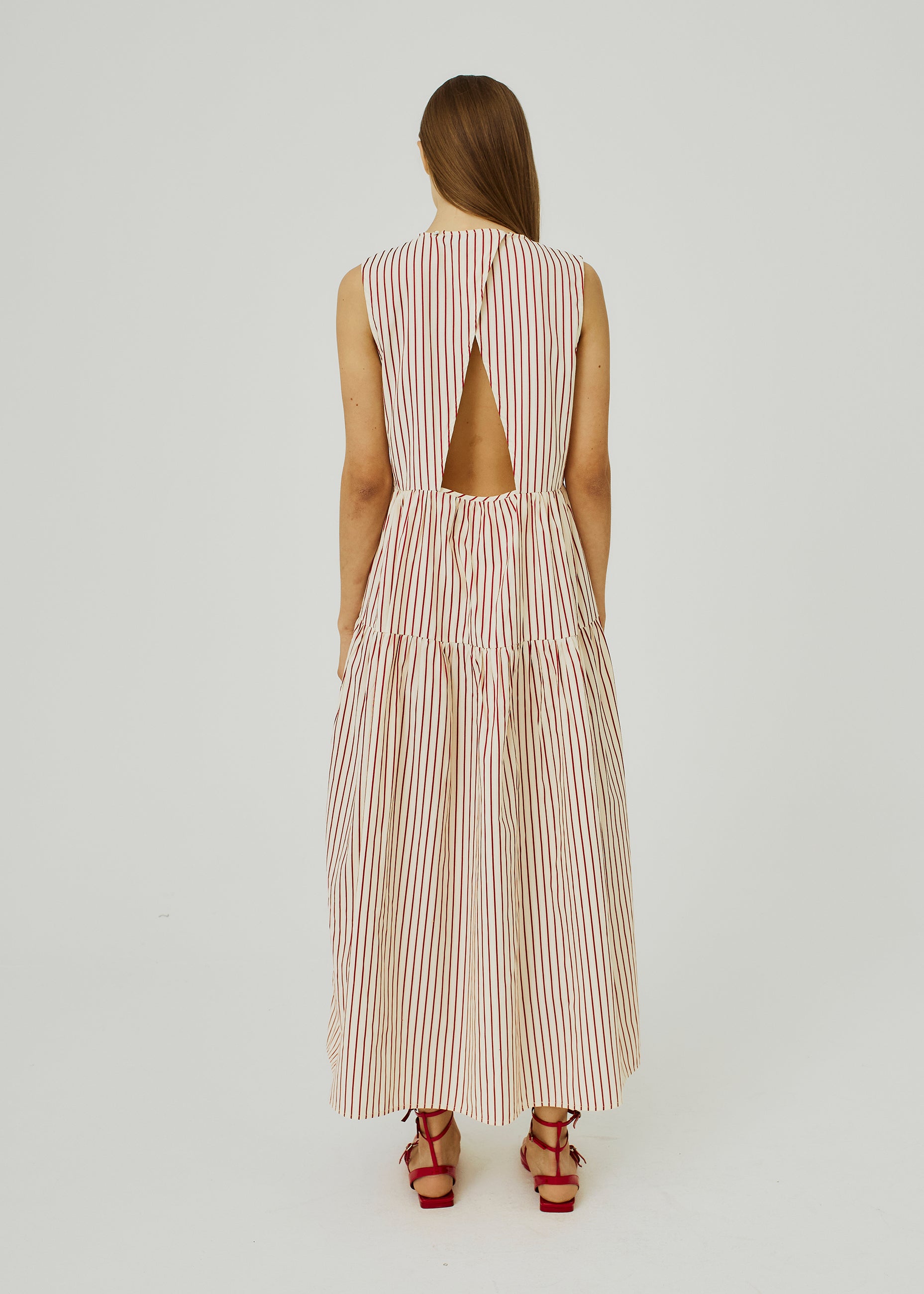 NORR Linna maxi dress Dresses Red stripes