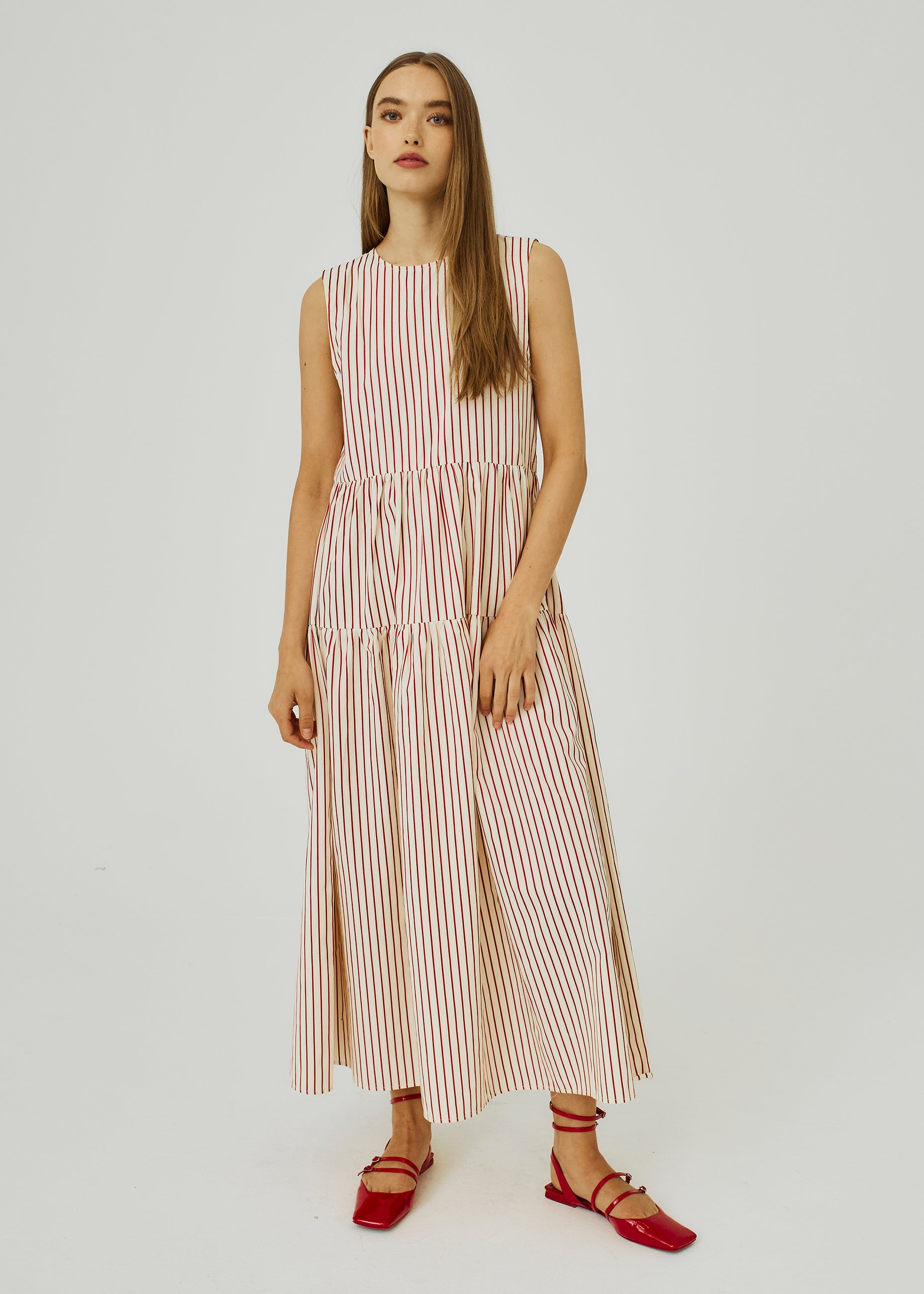 NORR Linna maxi dress Dresses Red stripes