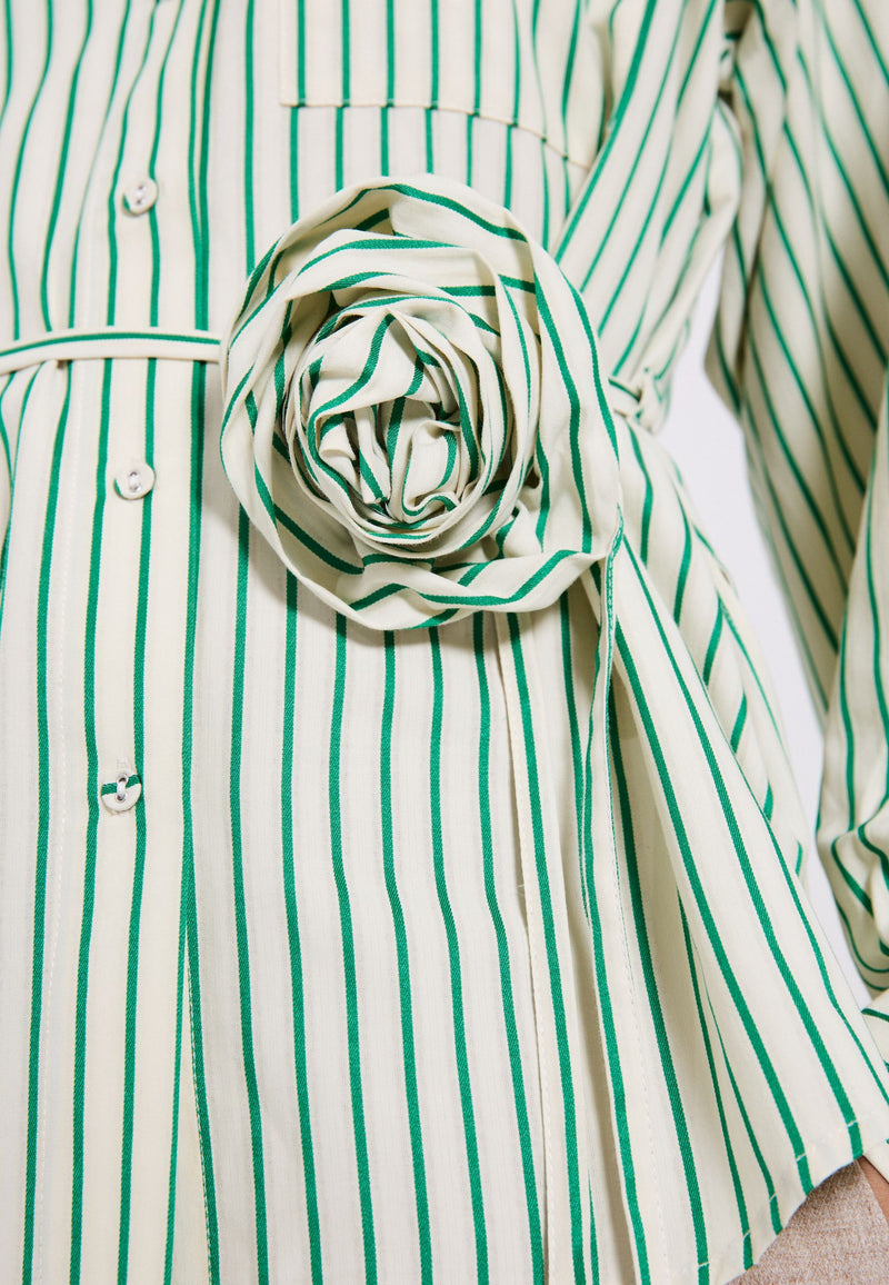 NORR Linna shirt Shirts Bright green stripe