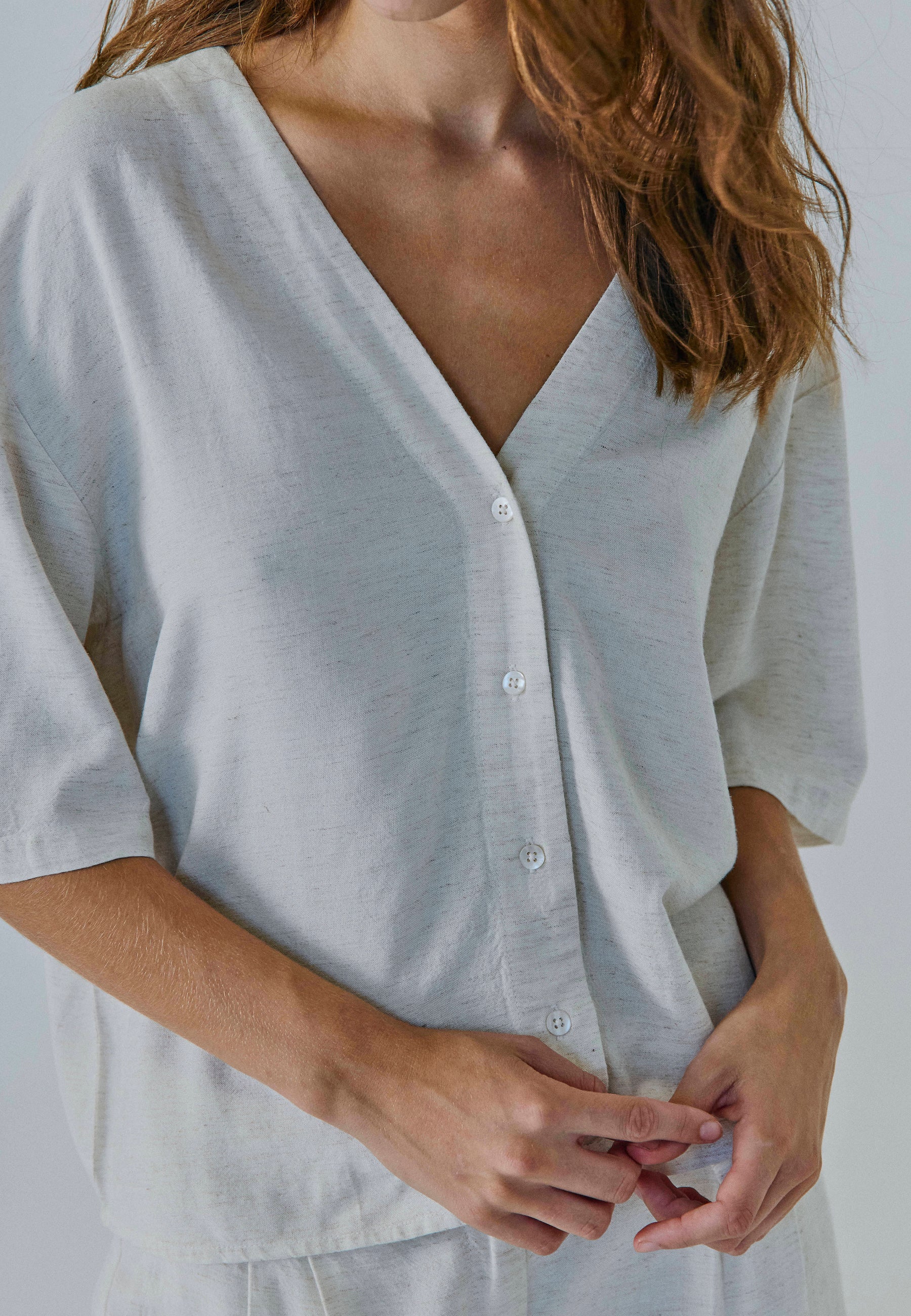 NORR Linne shirt Skjorter Beige