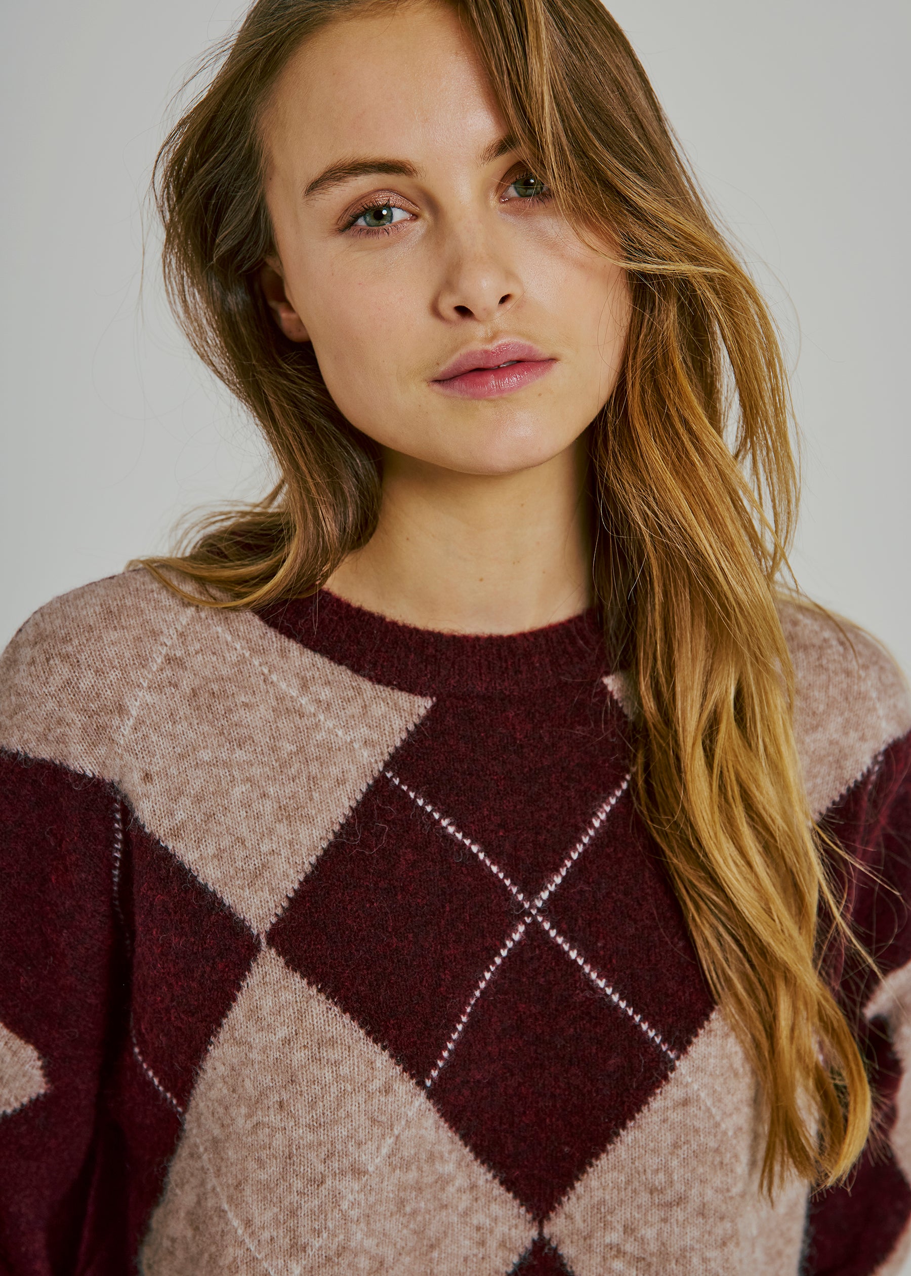 NORR Logan knit top Strik Bordeaux