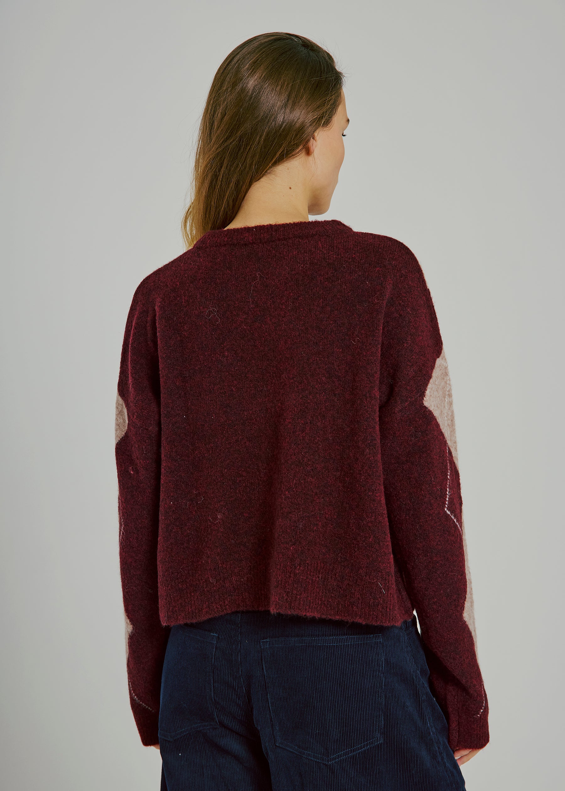 NORR Logan knit top Strik Bordeaux