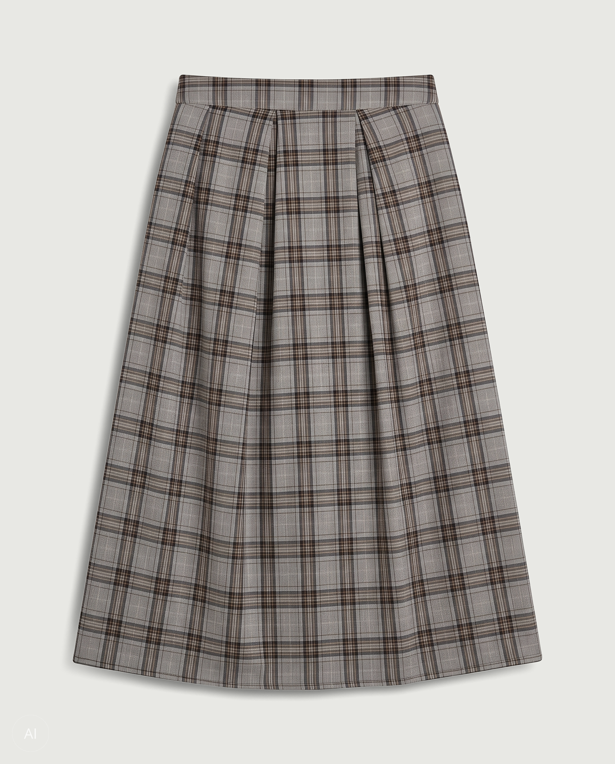 NORR Lyra midi skirt Nederdele Brown check