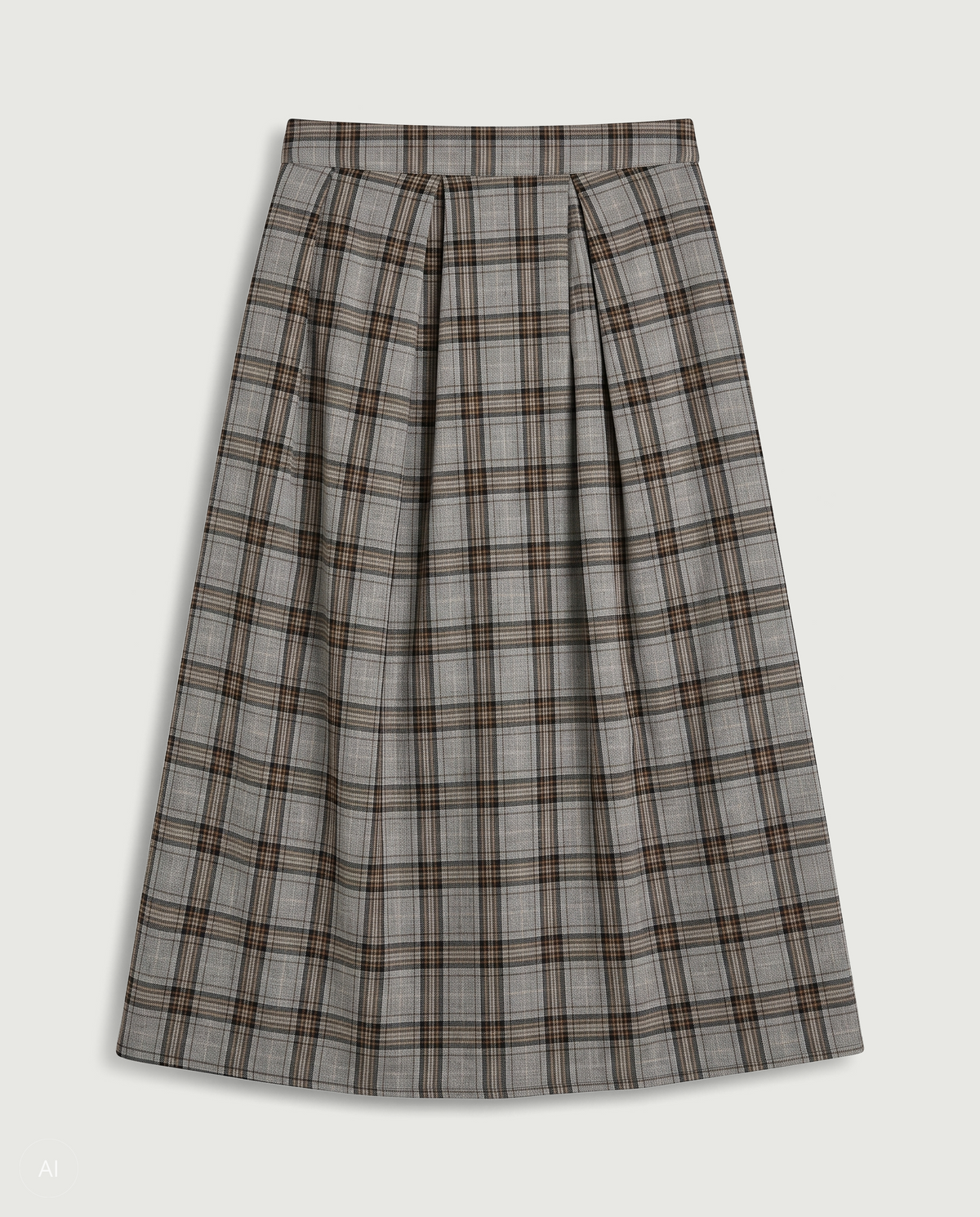 NORR Lyra midi skirt Nederdele Brown check
