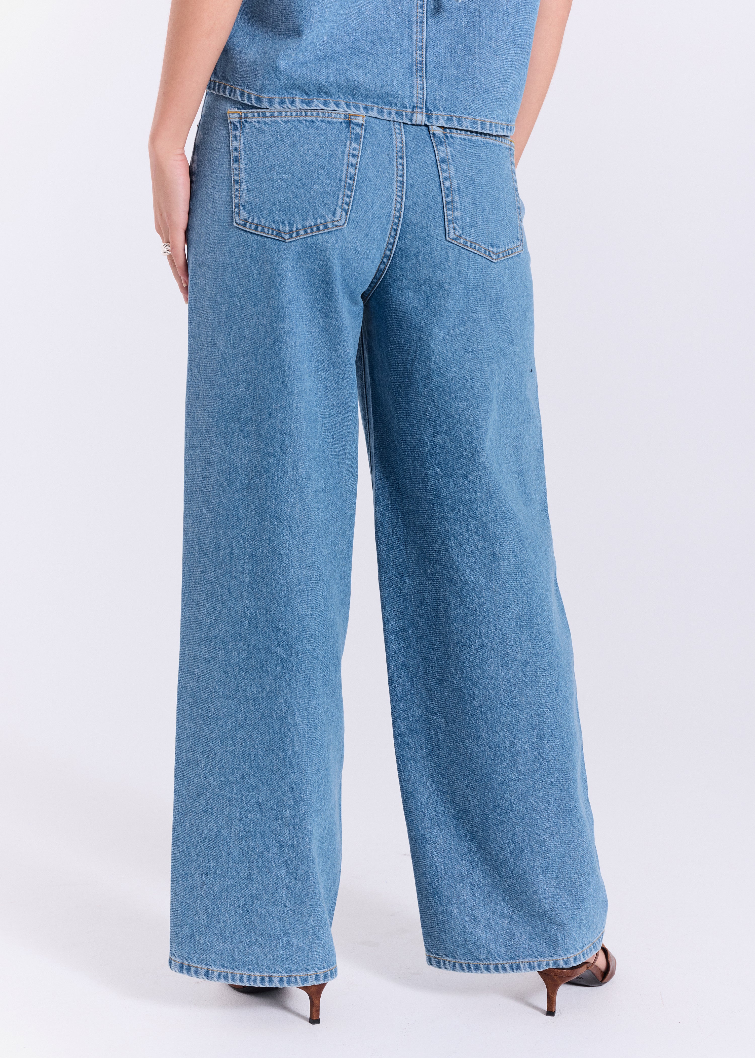 NORR Maja cutline jeans Bukser Medium blue denim