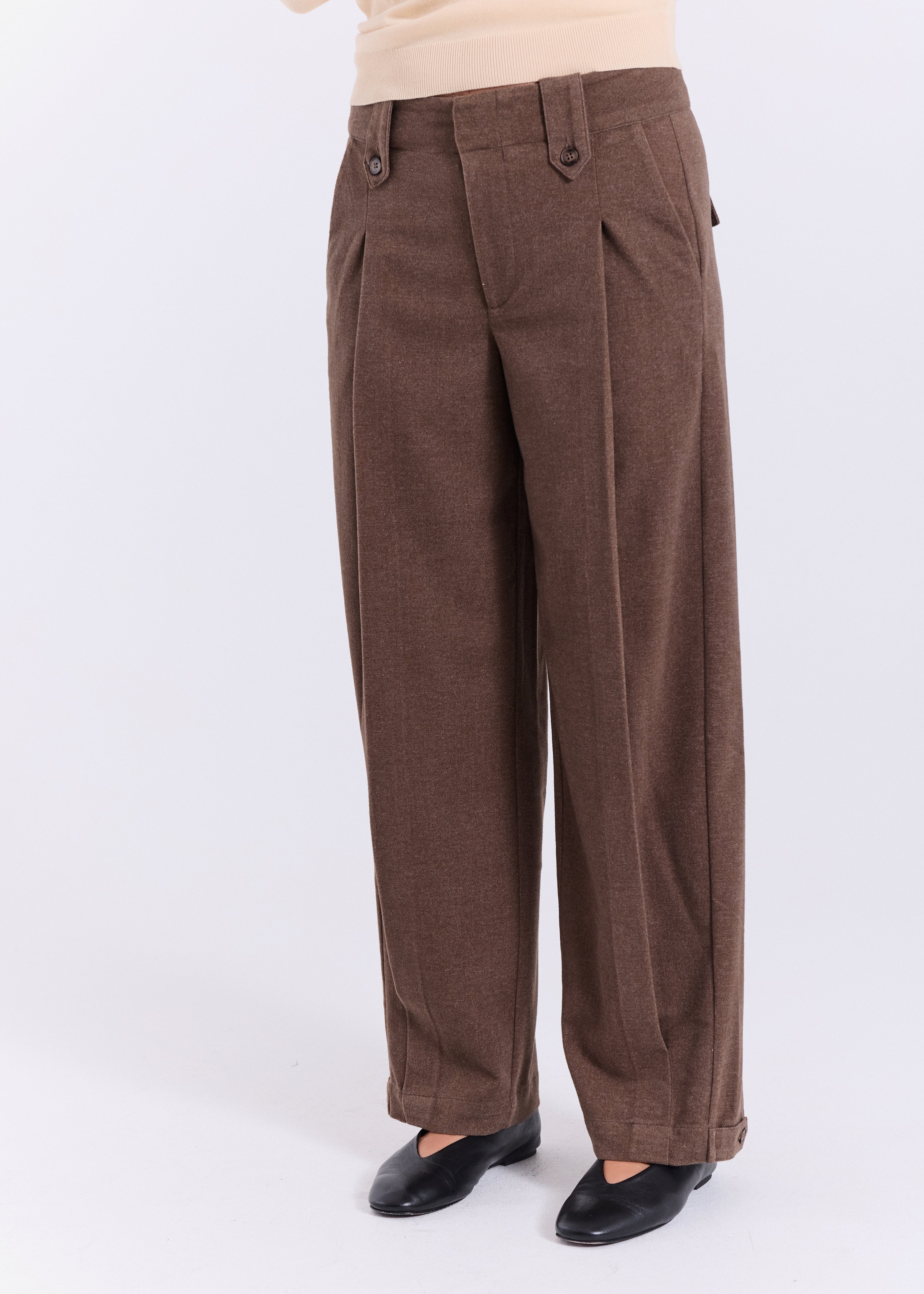 NORR Mayia pants Bukser Dark Brown Melange