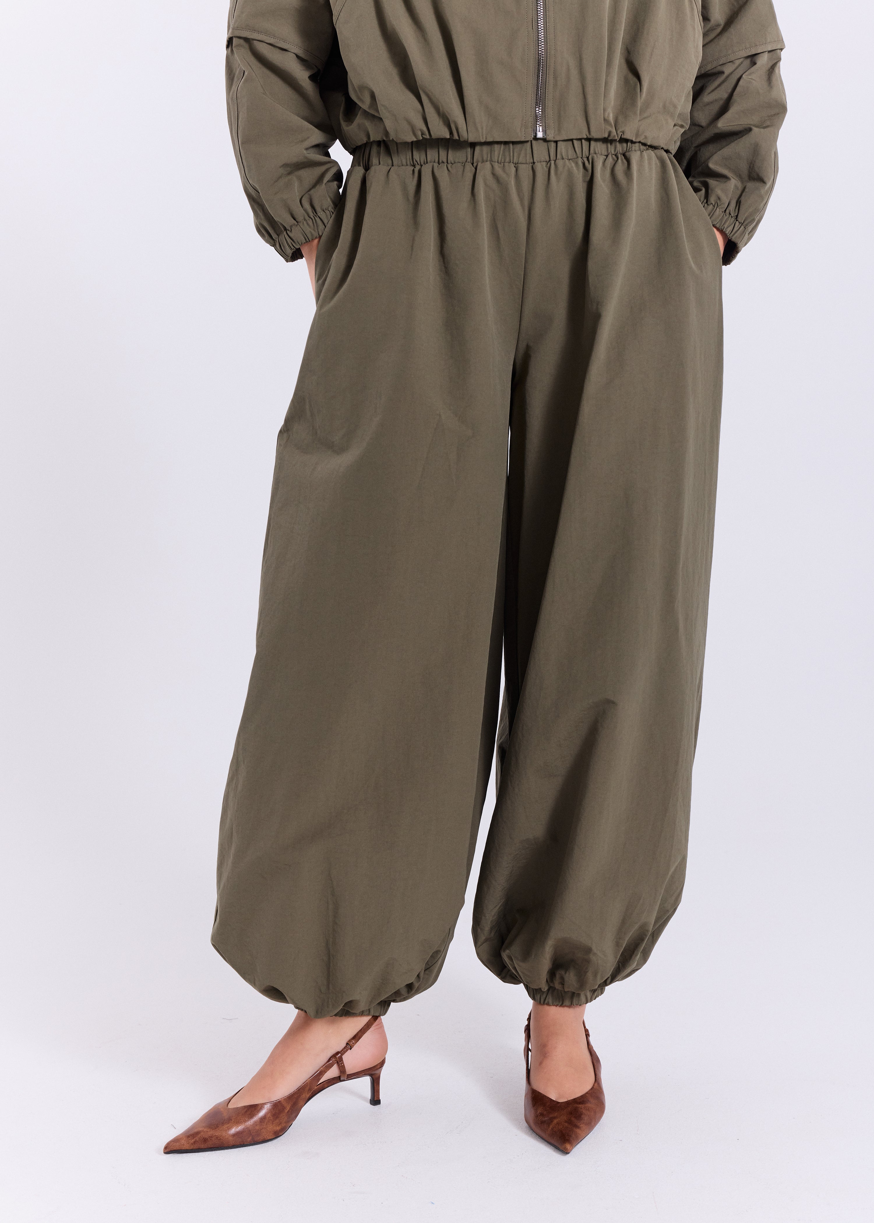 NORR Mikka balloon pants Bukser Dark green