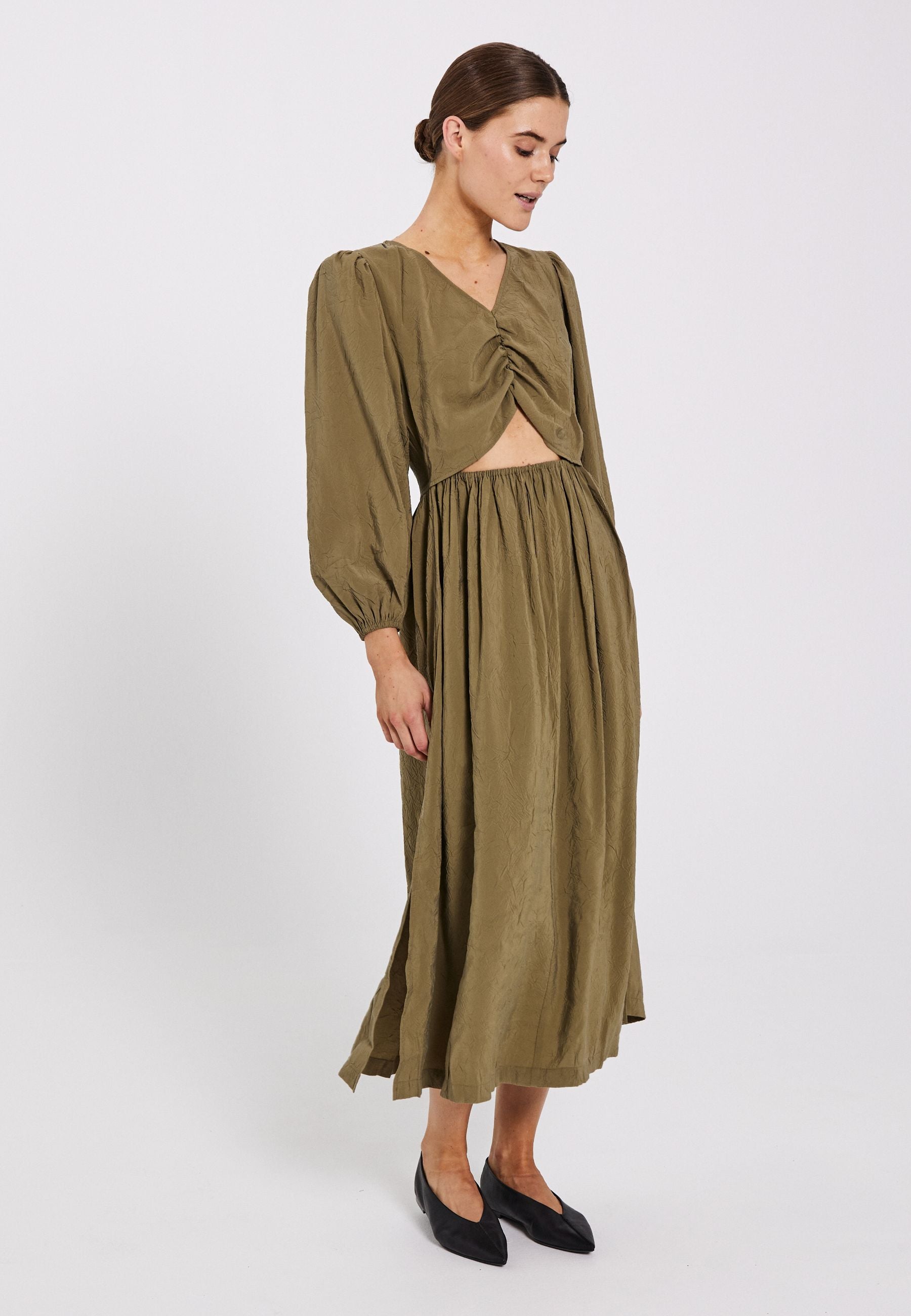 NORR Moa midi dress Dresses Olive