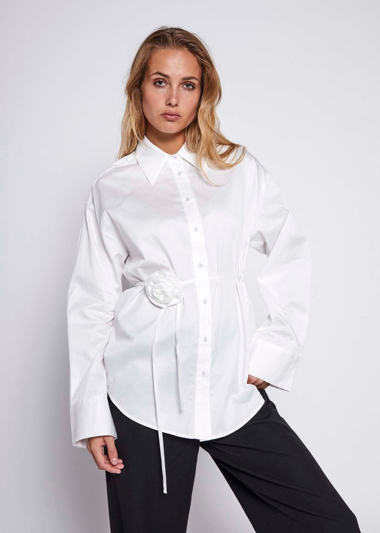 NORR Mona solid shirt Shirts Solid white