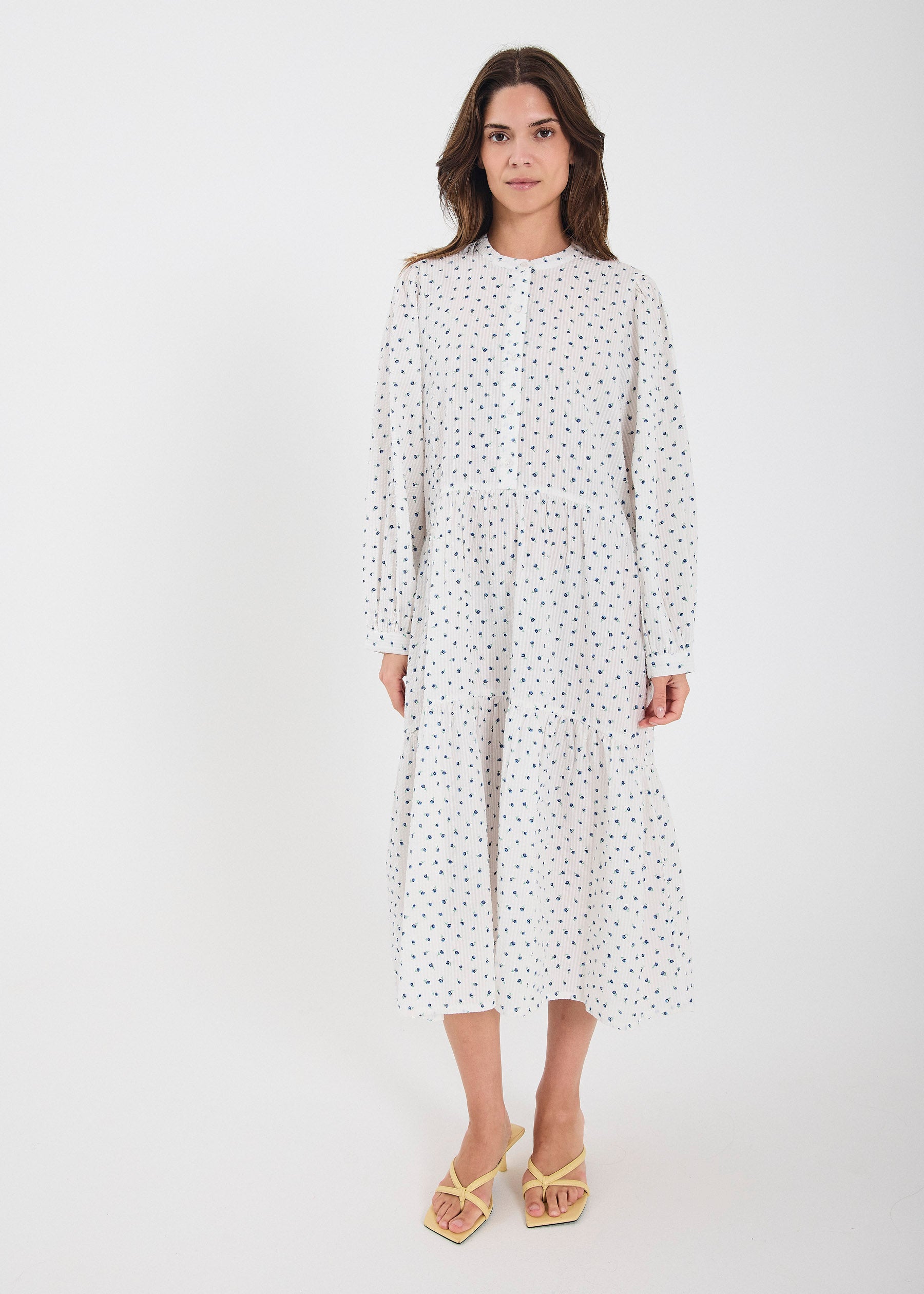 NORR NO - Fia dress Kjoler Blue flower AOP