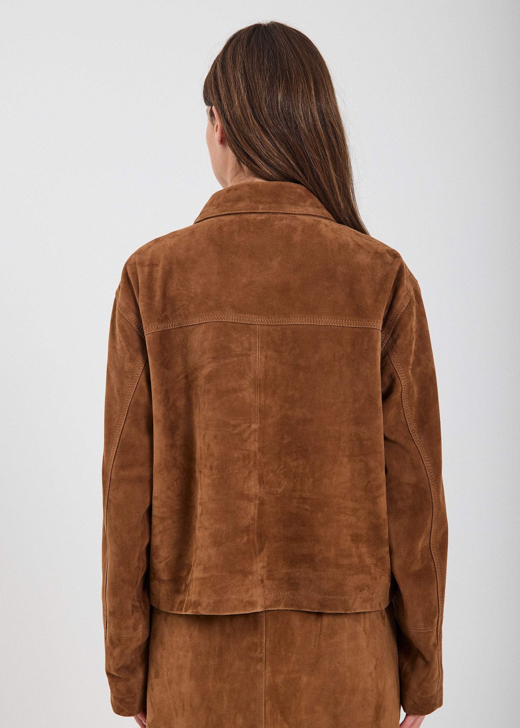 NORR Nathalia suede jacket Jakker Cognac