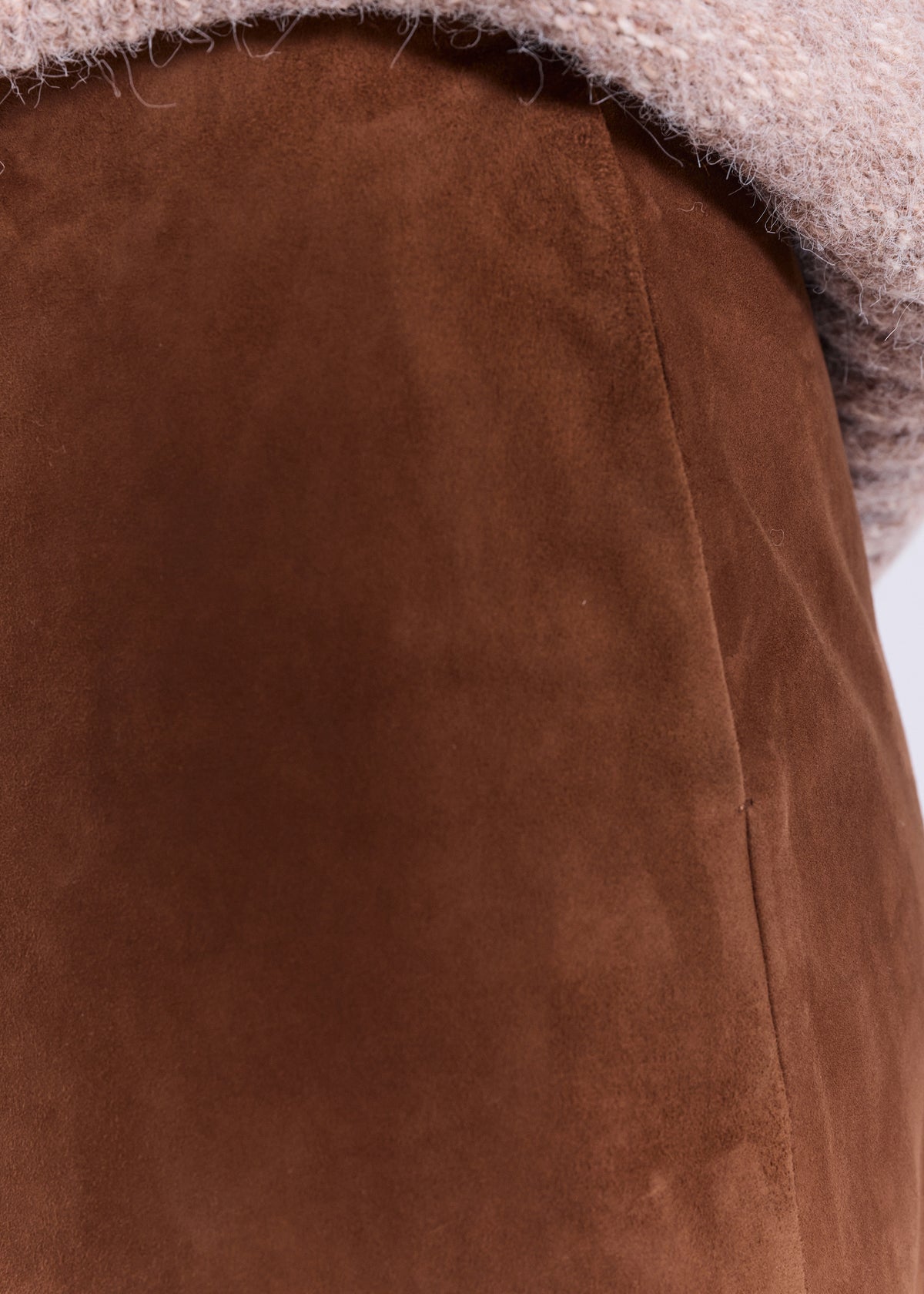 NORR Nathalio suede midi skirt Nederdele Caramel brown