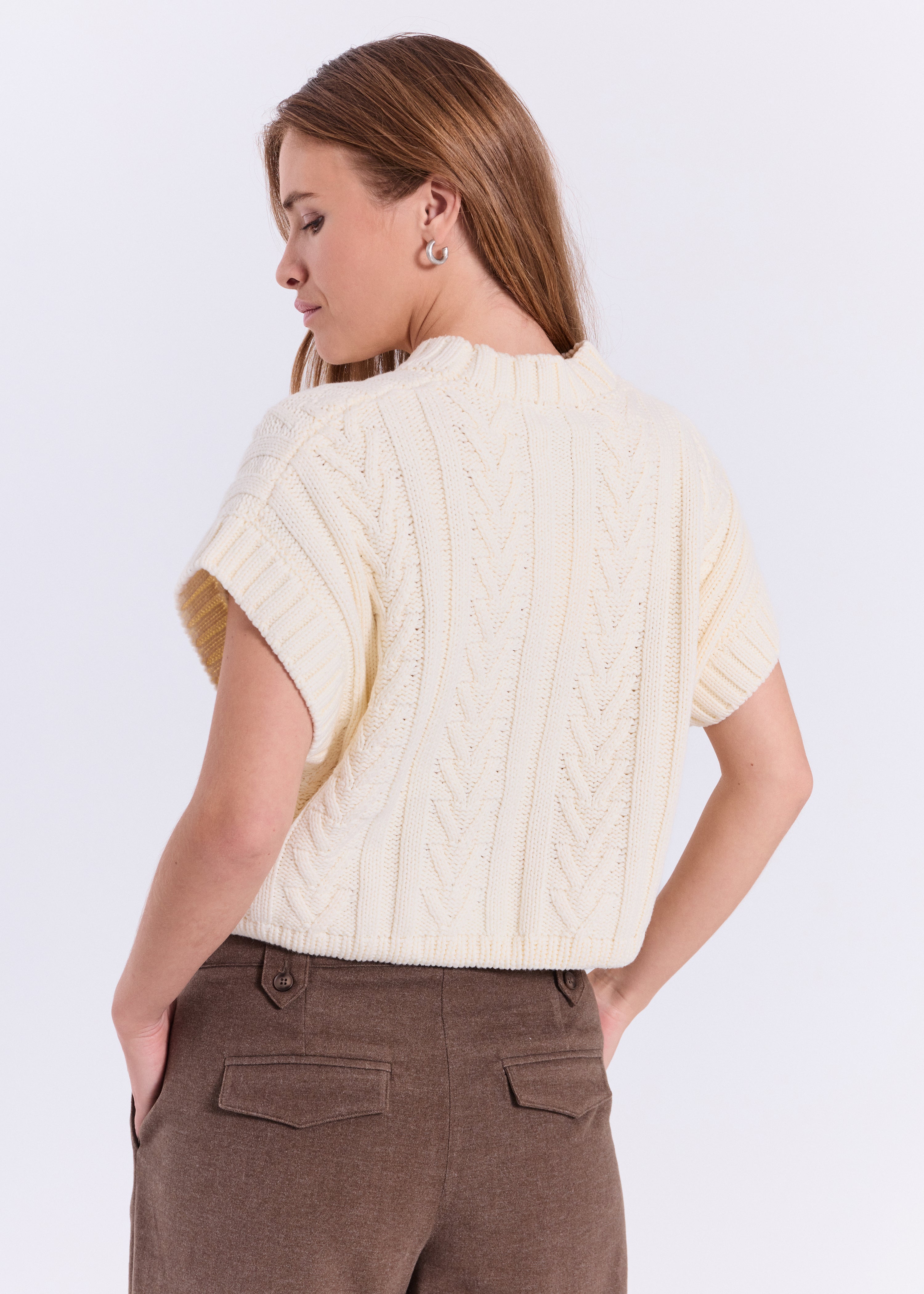 NORR Neel knit waistcoat Strik Off-white